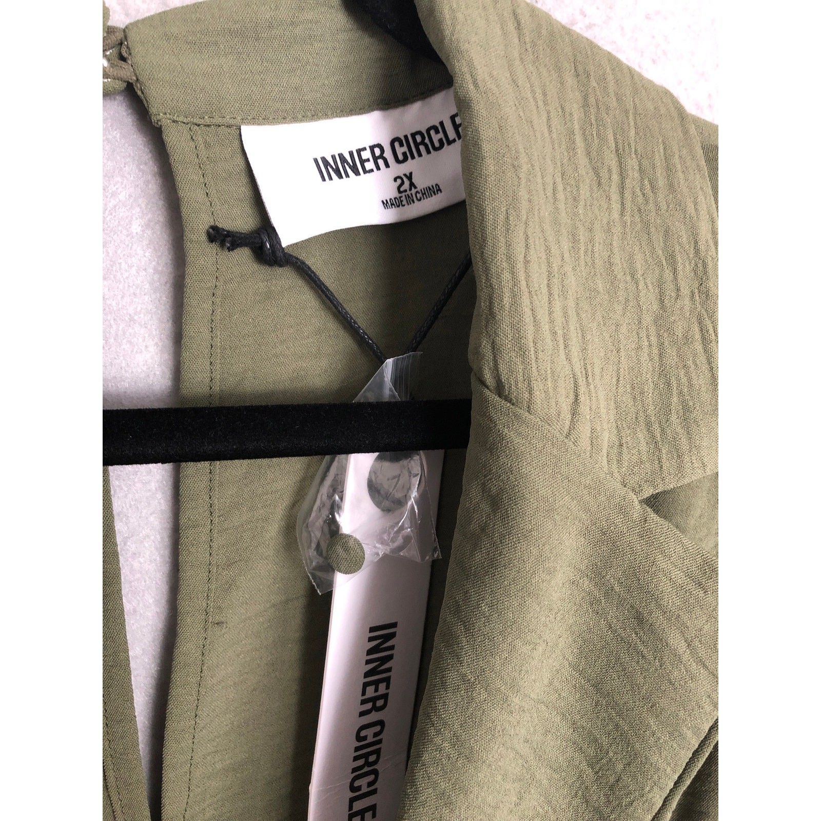 Inner Circle Maxi Dress Sleeveless Belted Cross-Front Olive Women’s 2X NEW