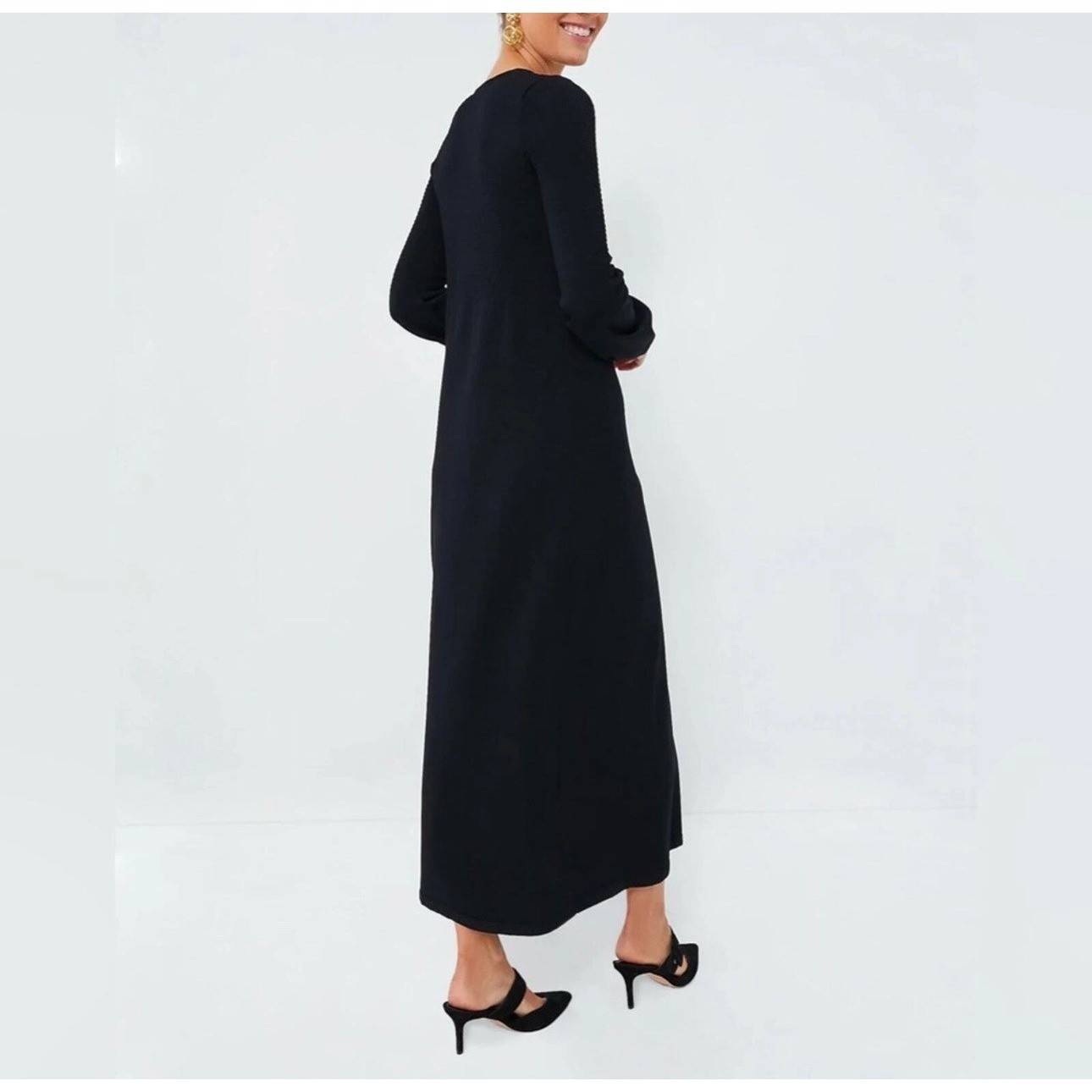 Pomander Place Tuckernuck Black Double Knit Lennox Maxi Sweater Dress XXXL NWT