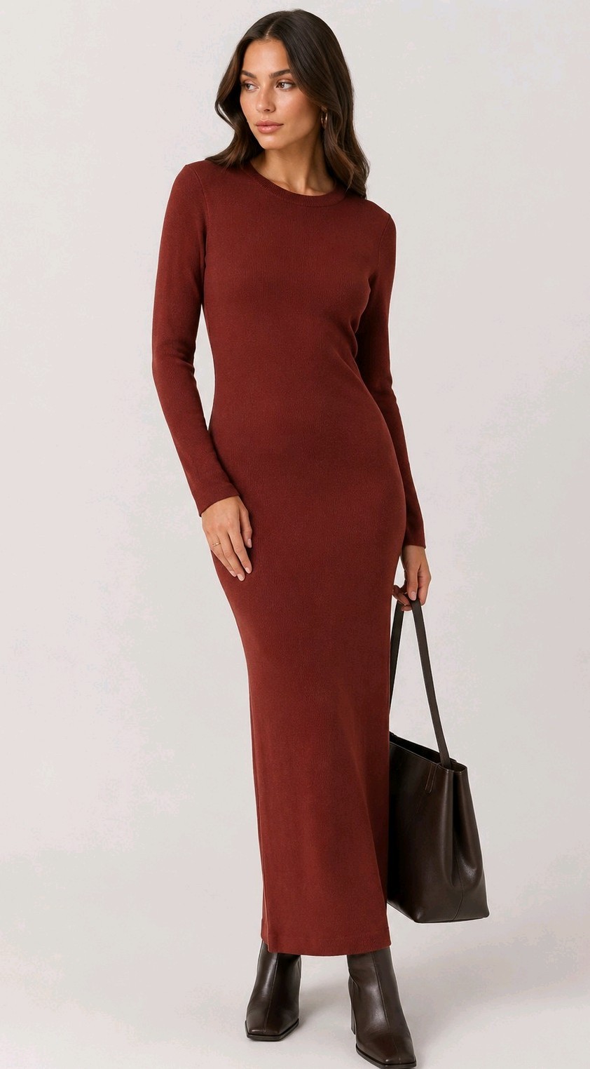 Atmos&Here Rust Knit Maxi Dress | BNWT | Bodycon | AU 10 | RRP $89.95