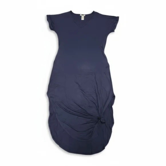 Stilletto’s Women’s Plus Every Day Maxi Dress w/Pockets V Neck XL Navy Blue 54″