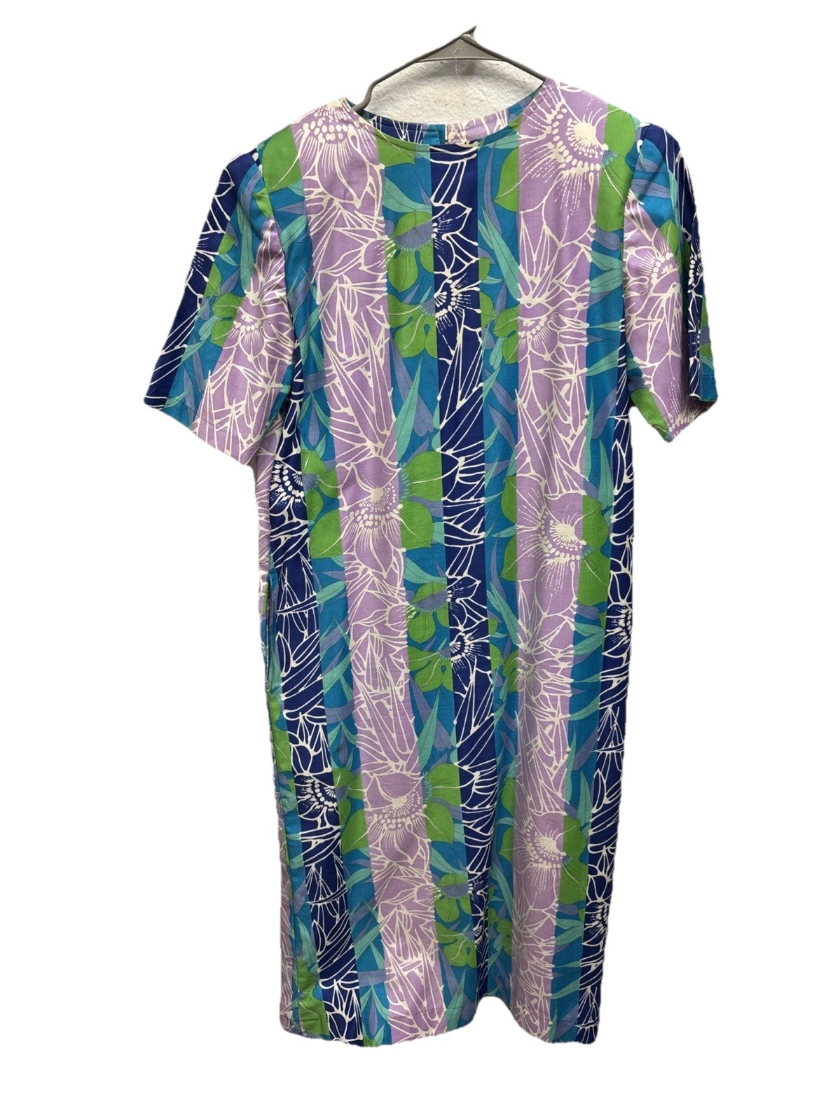 Hawaiian Dress Floral Hostess Maxi Groovy Aloha Pockets Zip Handmade Retro Slit
