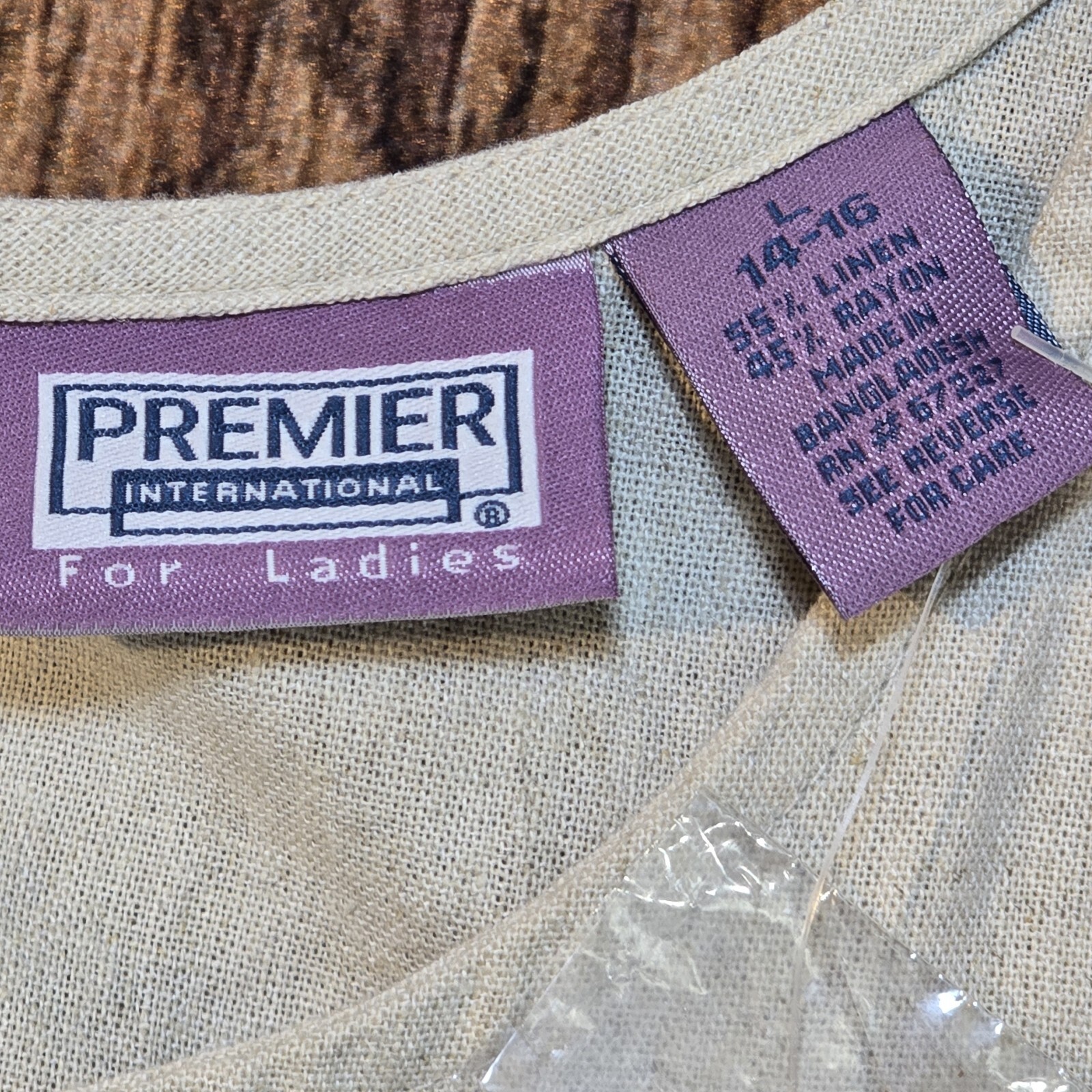 Premier International 2 Pc Linen Blend Jacket Dress Long Embroidered Women’s L