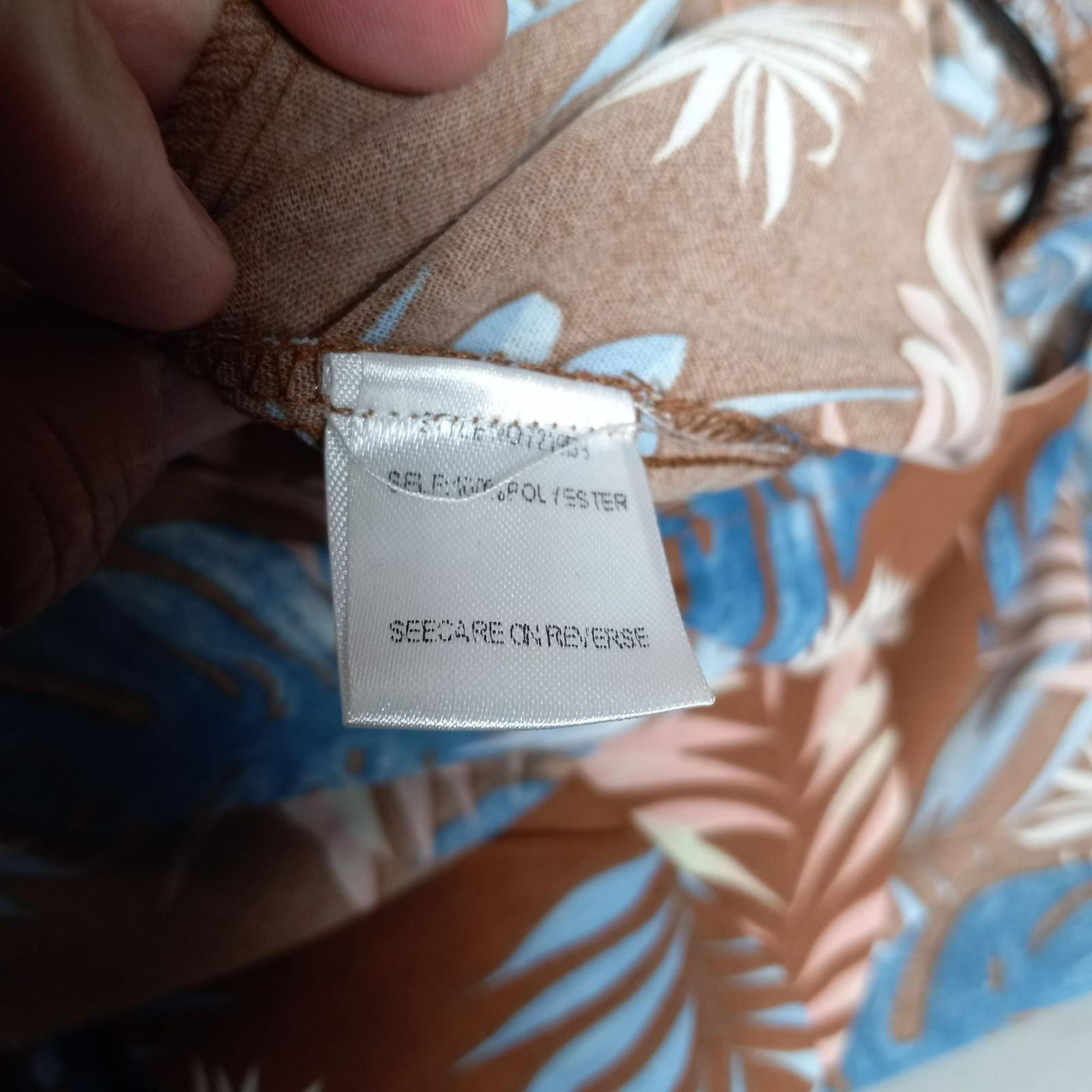 BluHeaven Mini Maxi Dress Women Small Tropical Beachy Boho V Neck Brown Blue NWT