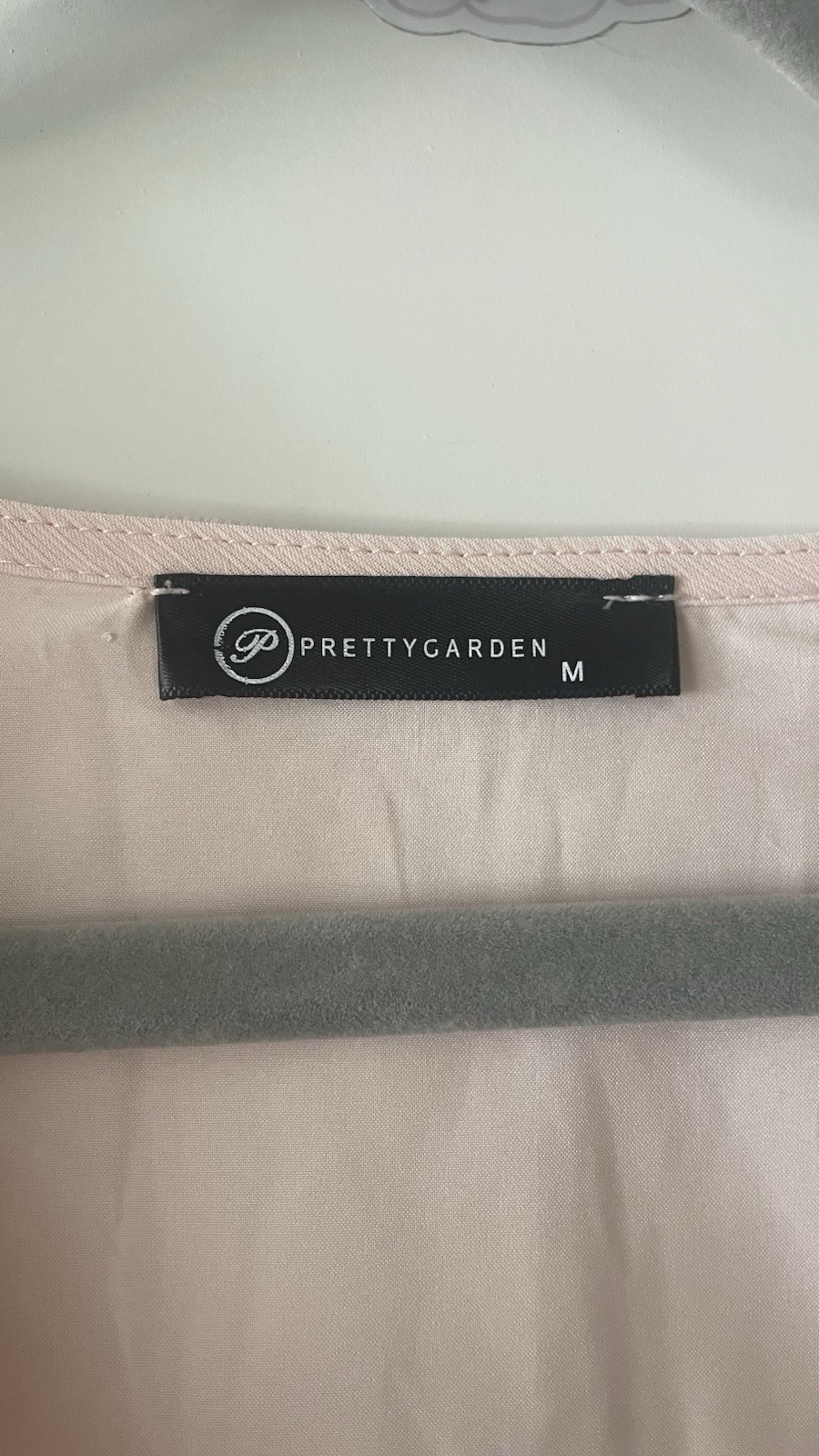 Prettygarden Pink Solid V-Neck Short Sleeve Fit & Flare Chiffon Lined M