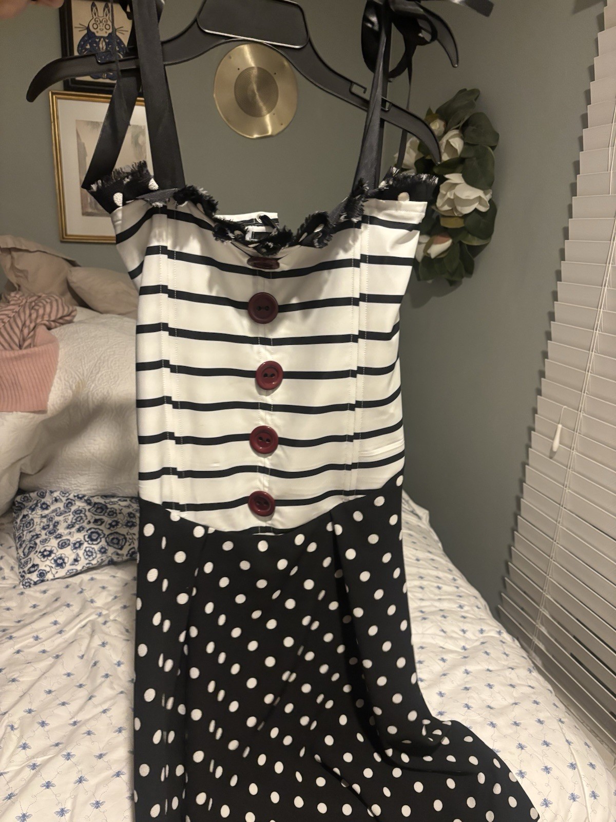 Eternally Curious Charlottes Web Polka Dot Corset Dress Women’s Size Medium M