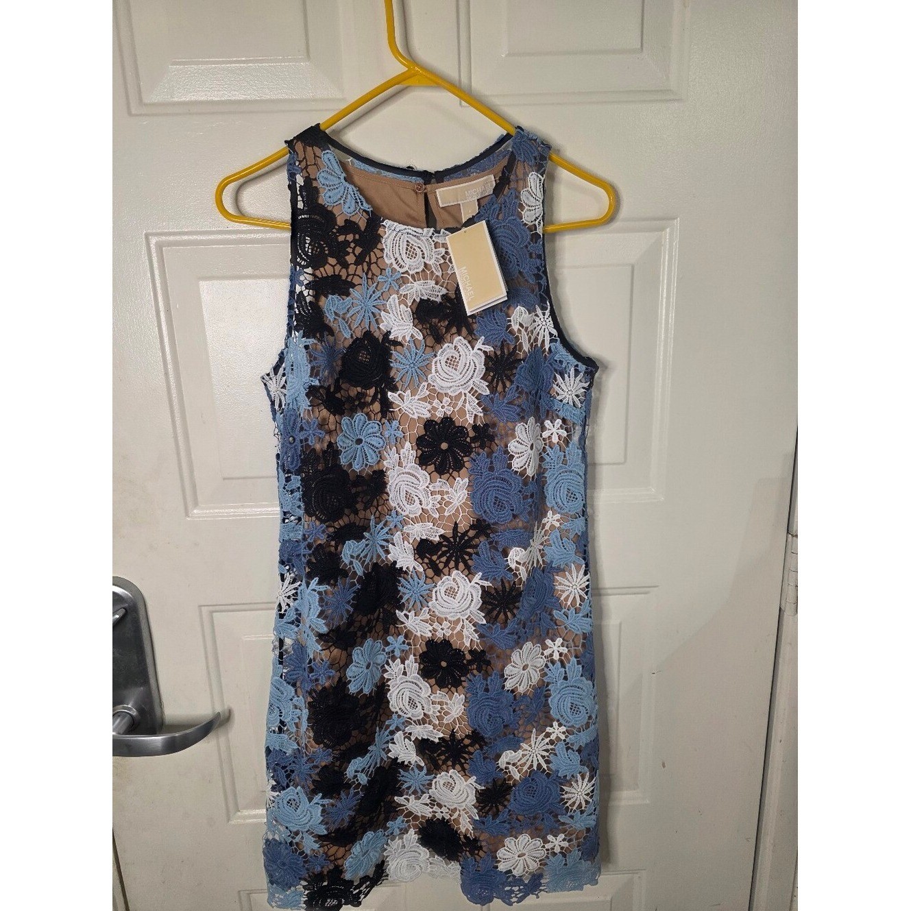 NWT Michael Kors Floral Lace Overlay Shift Dress Size 4