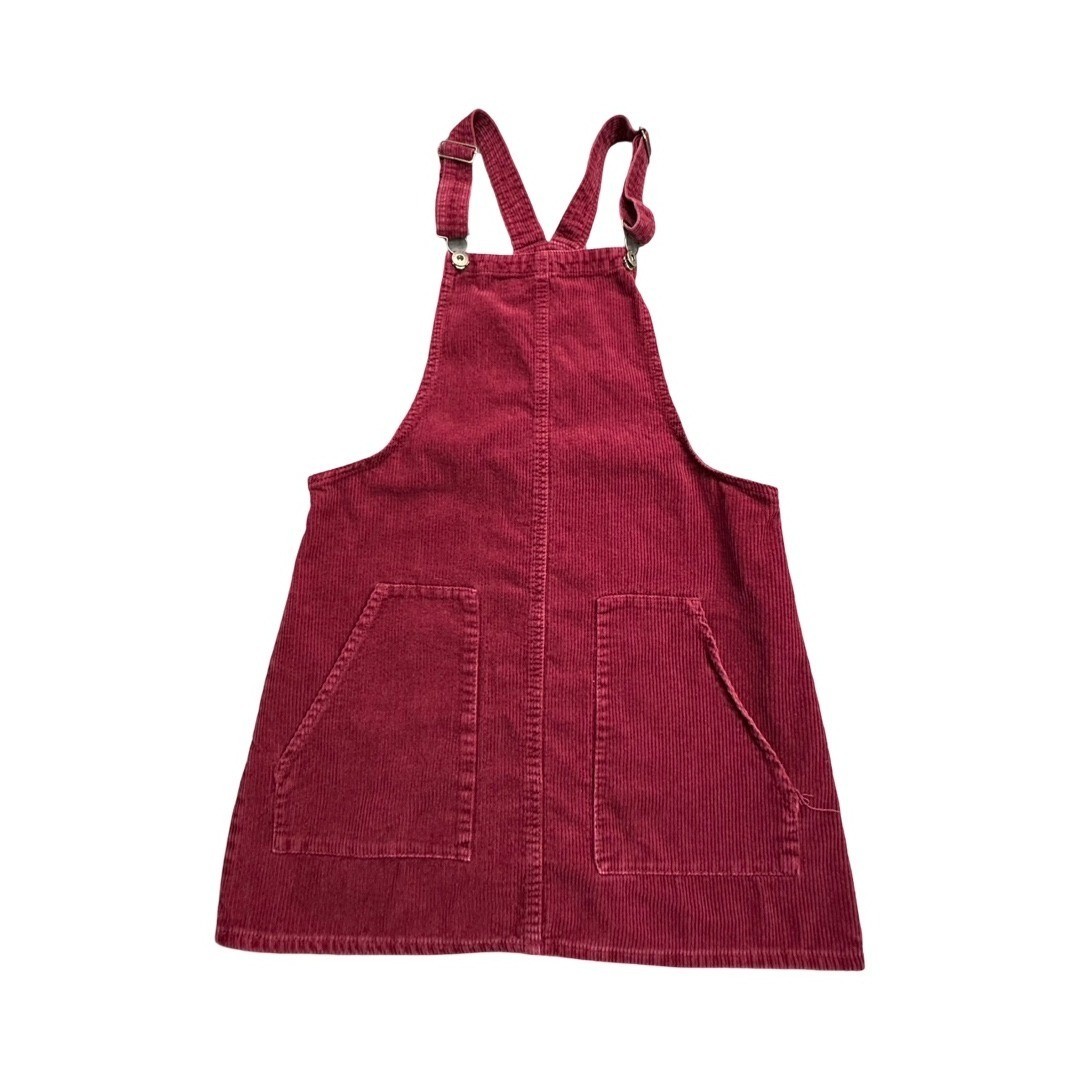 Arizona Jean Co Pinafore Dress Women M Burgundy Corduroy Overall Bib Pockets 90s