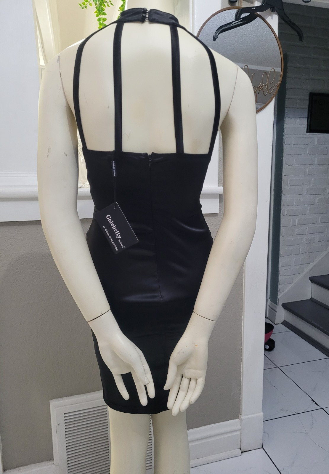 Caged Buckle Mini Dress – Black by Hera collection Size M