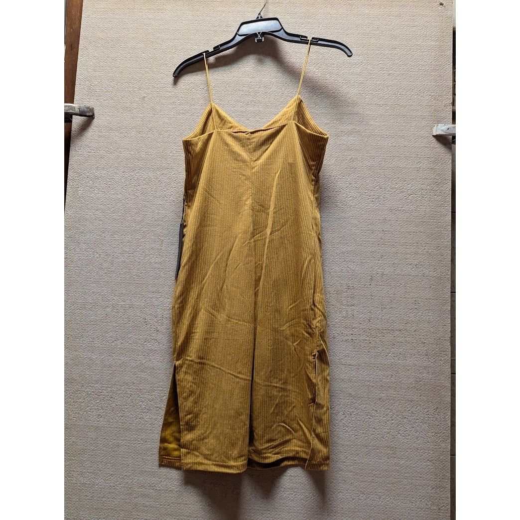 Lira Otis Rib bodycon Spaghetti Strap Knit Tank Dress Size Small yellow NWT