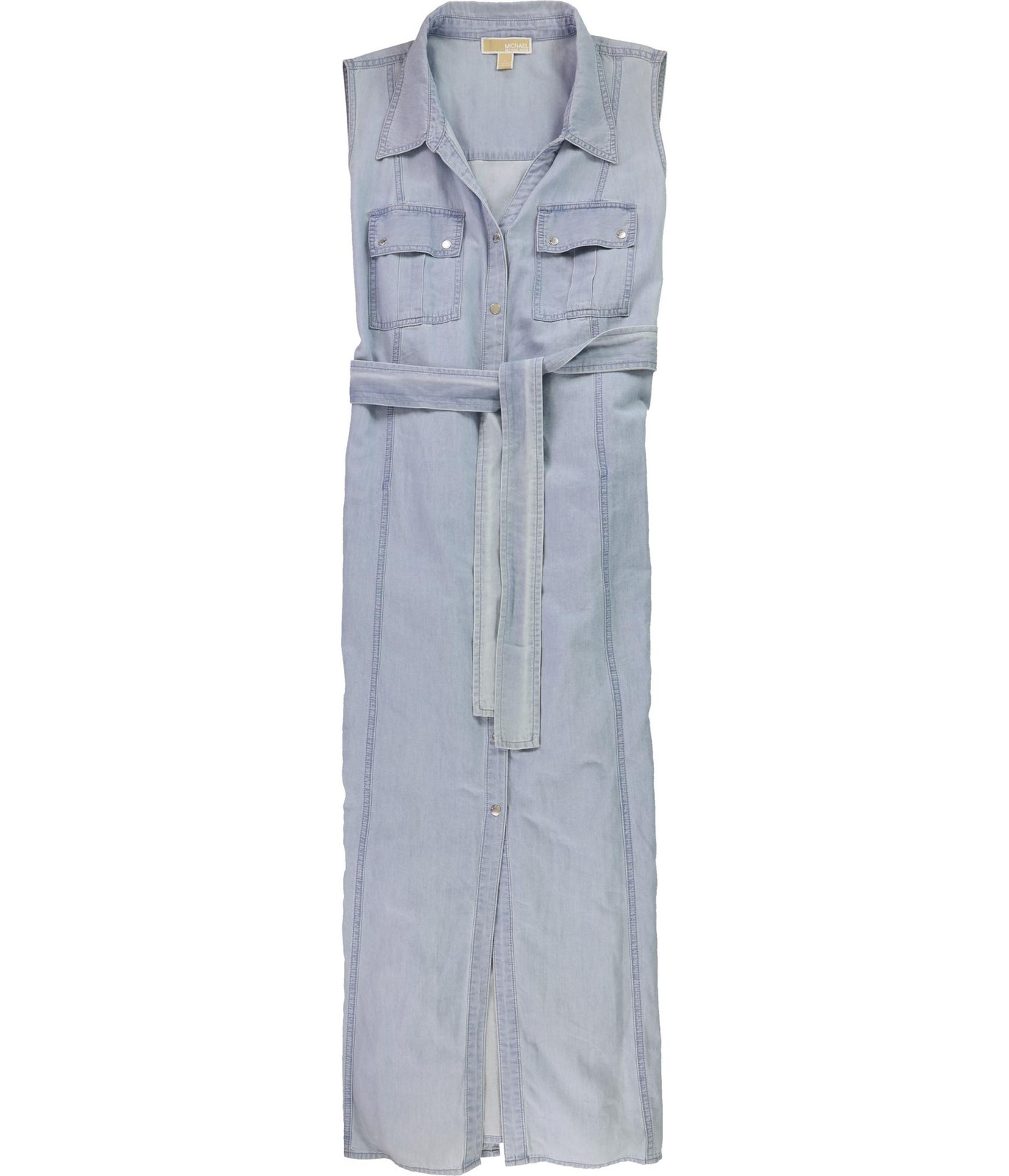 Michael Kors Womens Tie Waist Shirt Dress, Blue, Plus Size, 3X