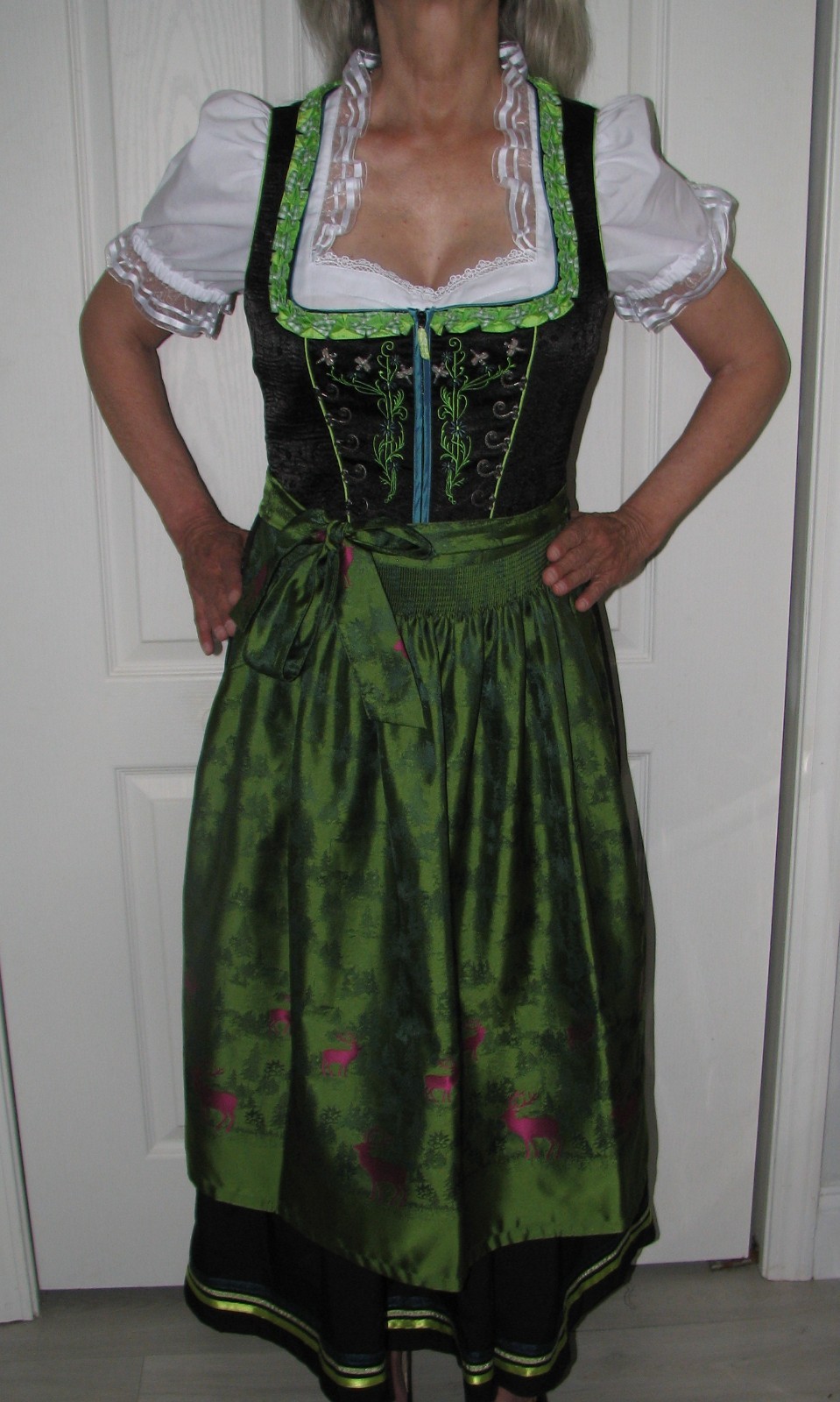 3 pcs SPIETH&WENSKY OKTOBERFEST DIRNDL Dress WOMEN’S size 2-3 XS-S Apron Blouse
