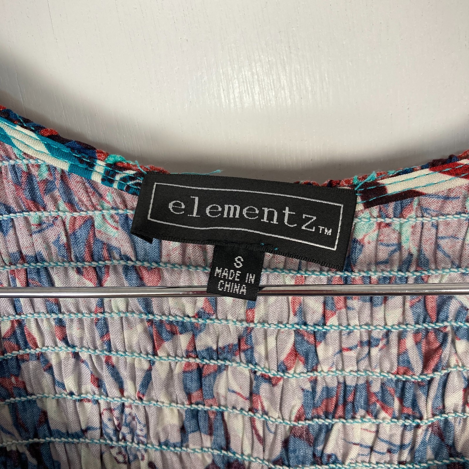 ELEMENTZ Geometric Floral Ruched Maxi Dress NWT size SM Sun dress