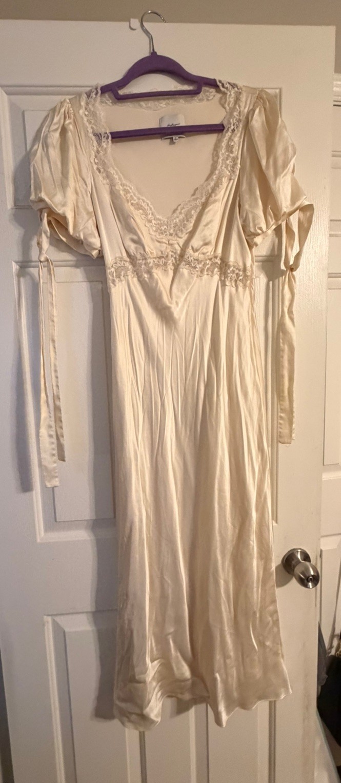 REFORMATION x Kacey Musgraves Stella Silk Midi Ivory Dress SZ US 8