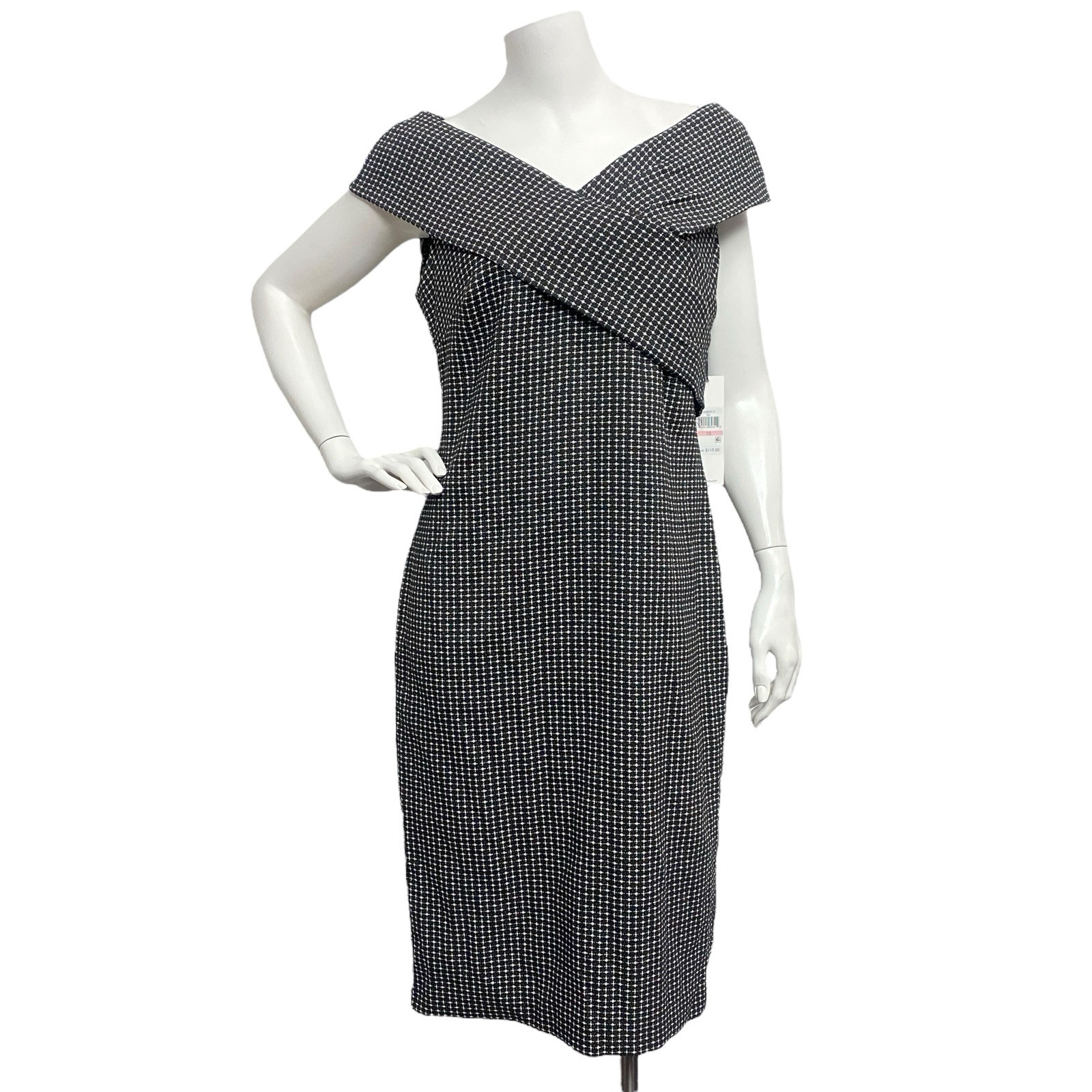 Calvin Klein NEW $119 Women’s Black White Dress Sz 10 Casual Semi Formal Academe
