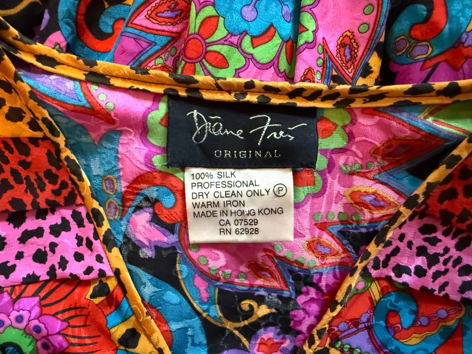 DIANE FREIS ORIGINAL Dress 100% Silk Vivid Multi Print with Tie Small? – NTSF