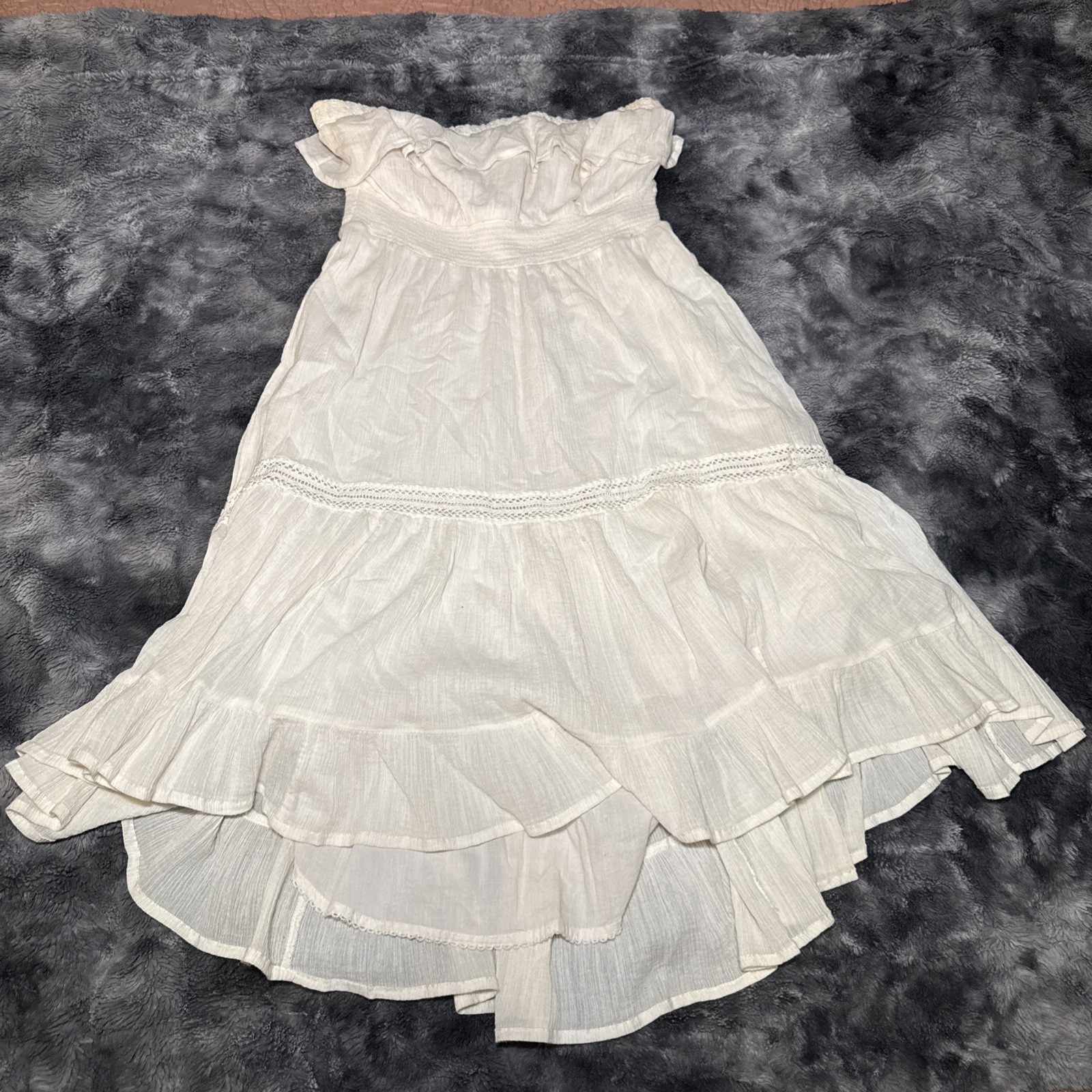 Anthropologie HD in Paris Womens Size S Dress White Layers Lined Sleeveless