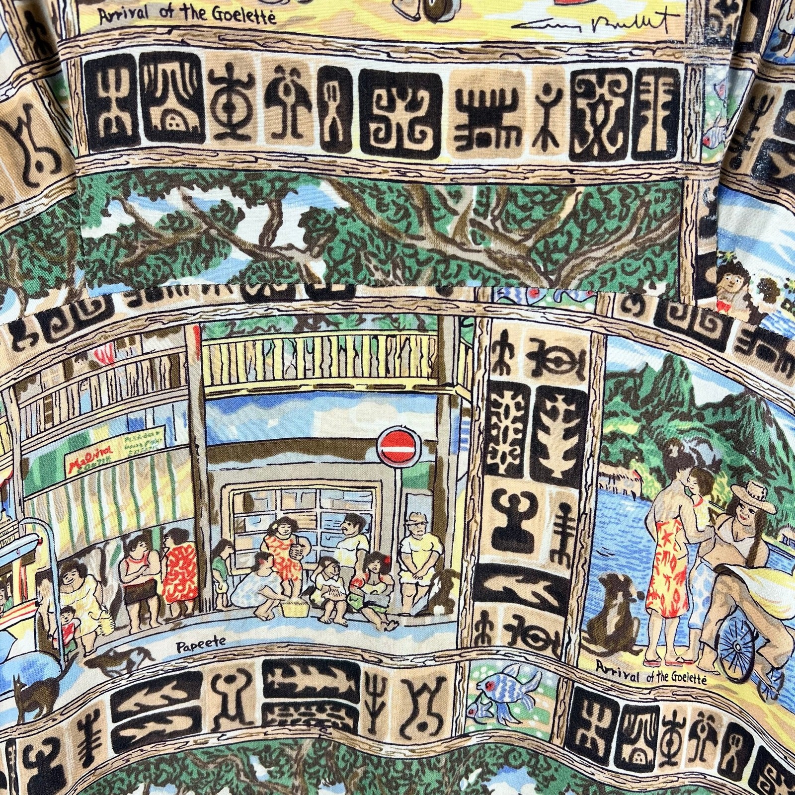 Reyn Spooner x Guy Buffet Collection Womens S Tahitian Papeete Print Rayon Dress