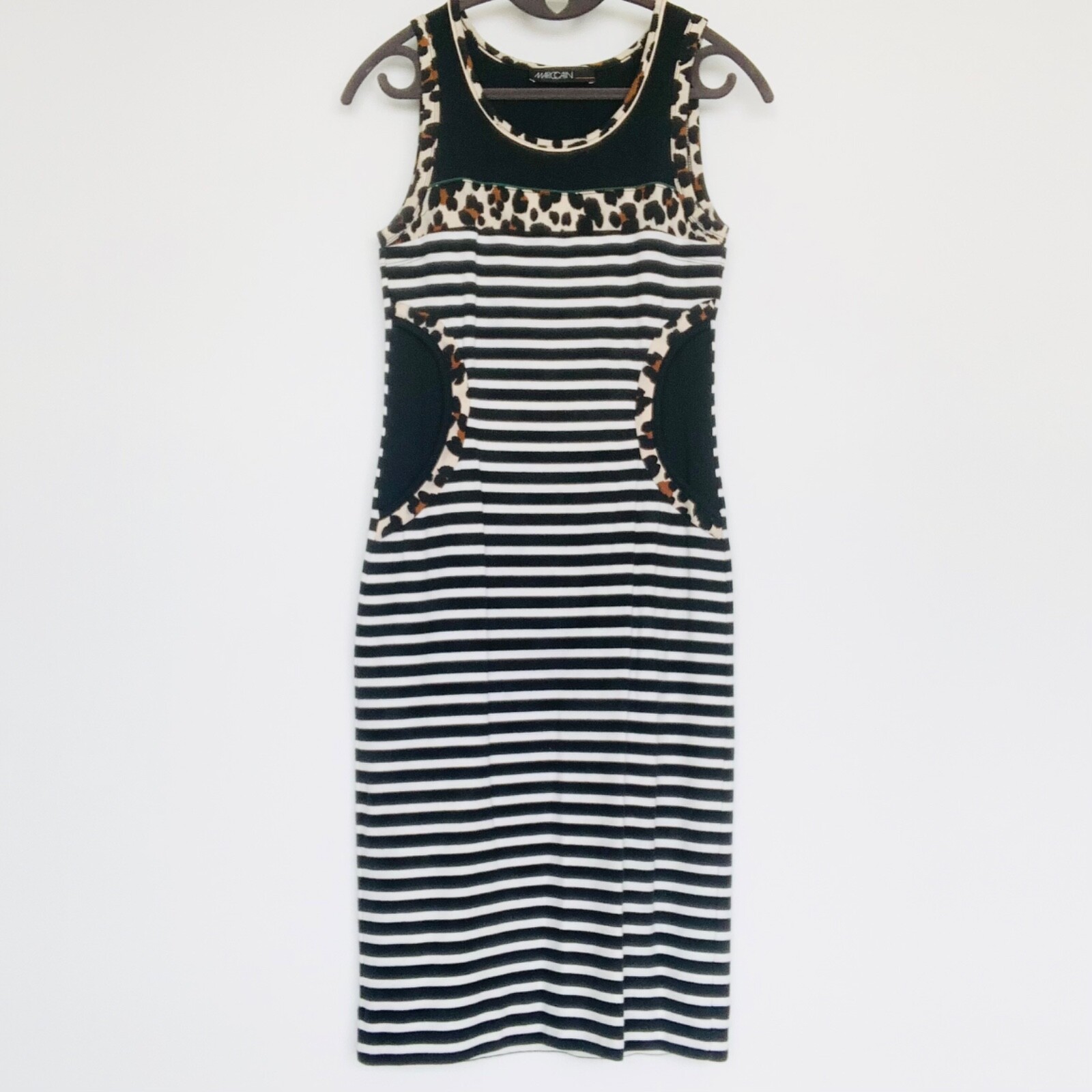 Marc Cain Cotton blend Ribbed Stretch Knee Length Sleeveless Lightweight Dress