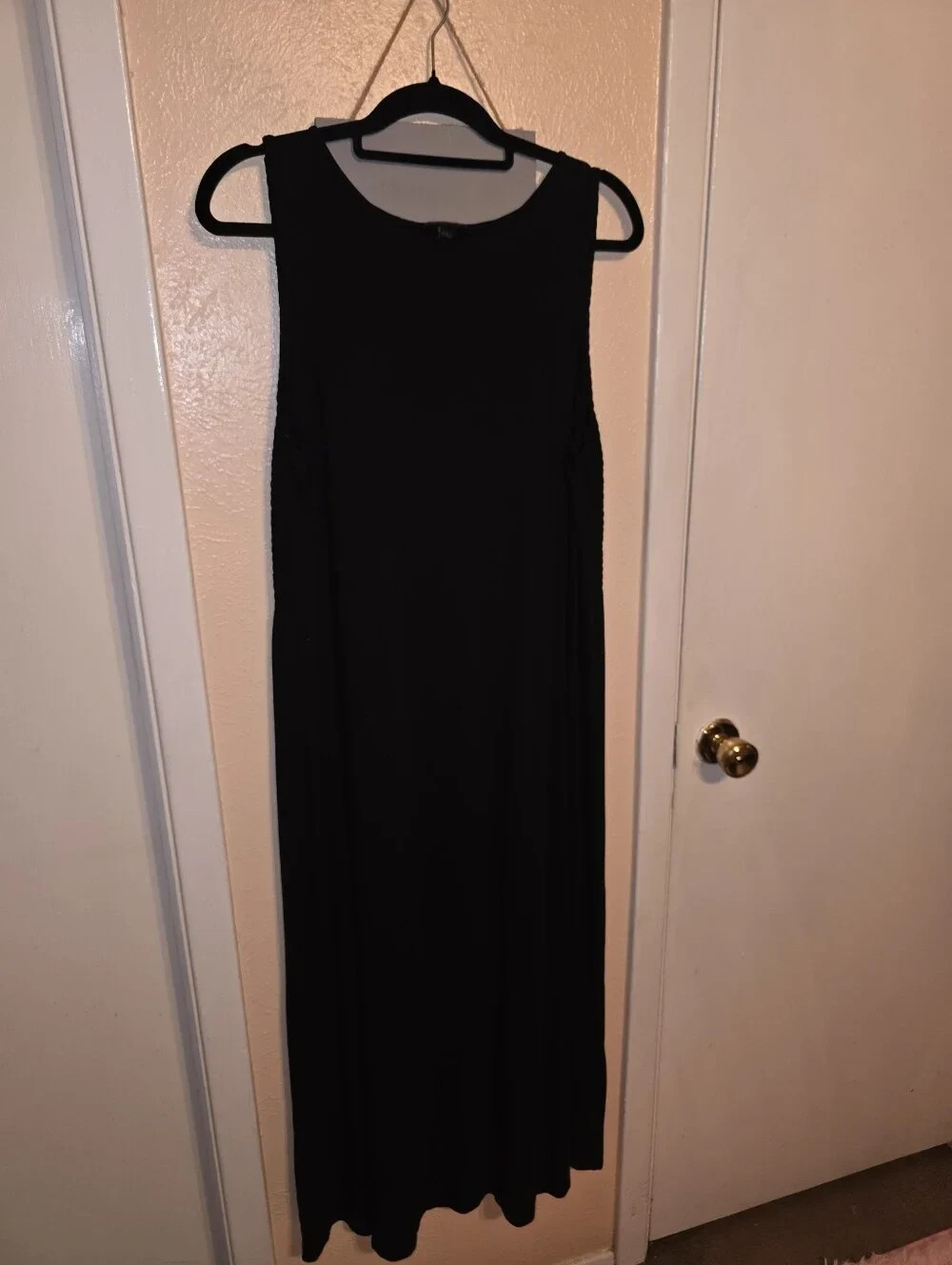 Women’s J. Jill Black Maxi Dress Sleeveless With Round Neck Size Large