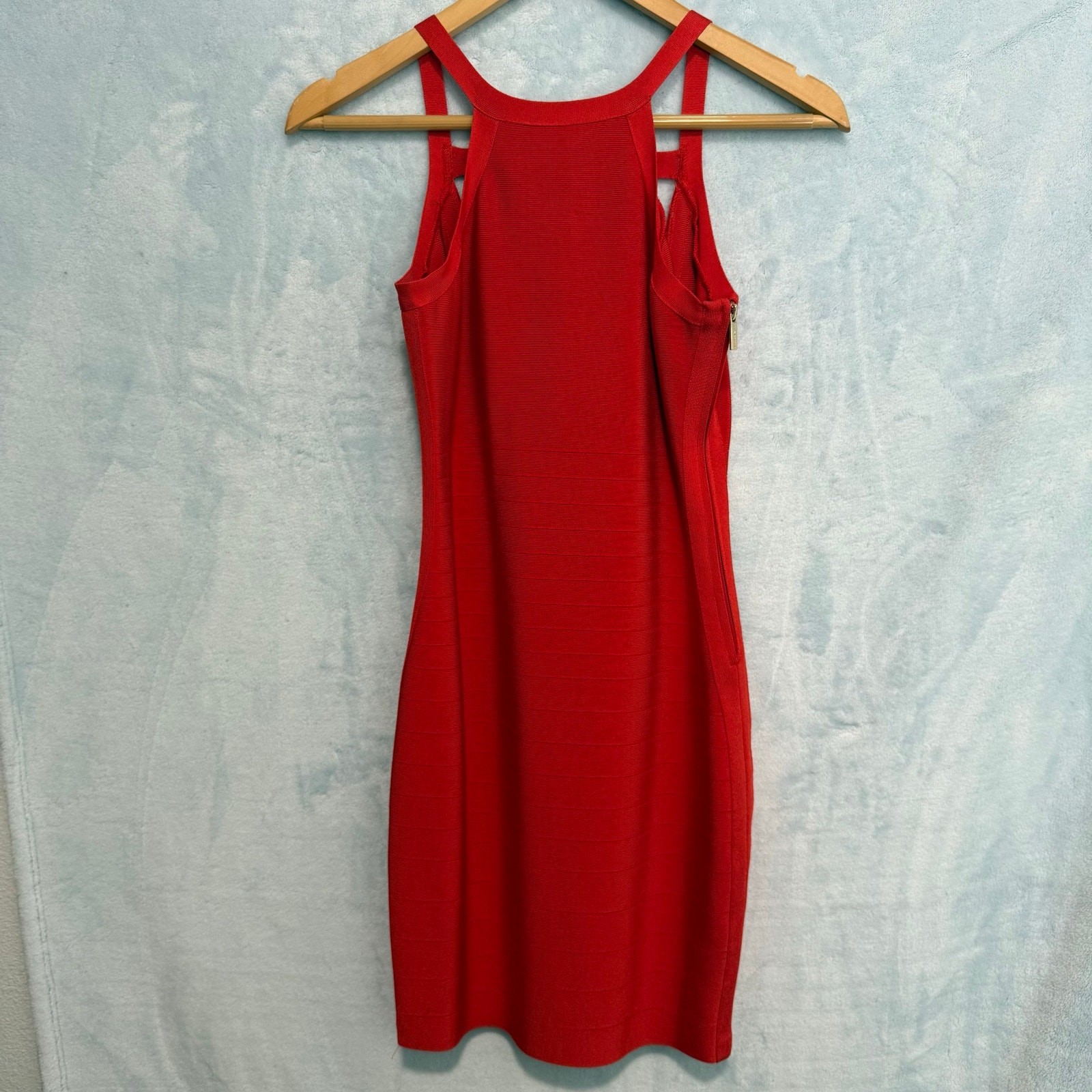 Marciano Guess Red Sleeveless Mini Dress Cocktail Party Bodycon Size M Club