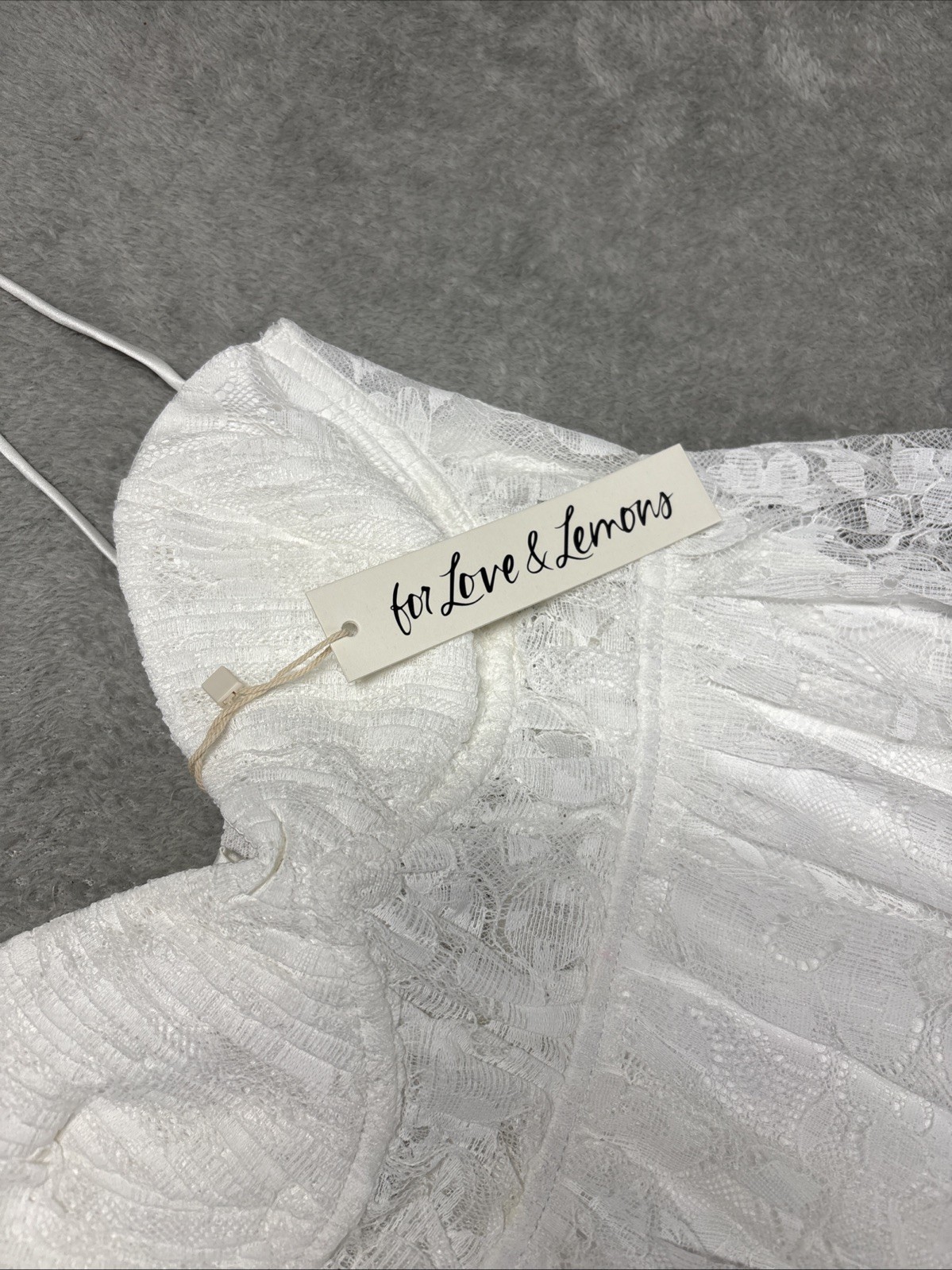NWT For Love and Lemons Lorena Maxi Dress White Lace Size XS