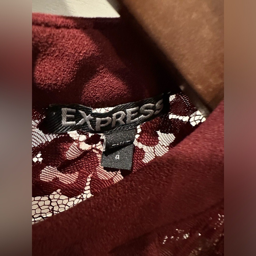 Express Burgundy Lace Dress-size 4