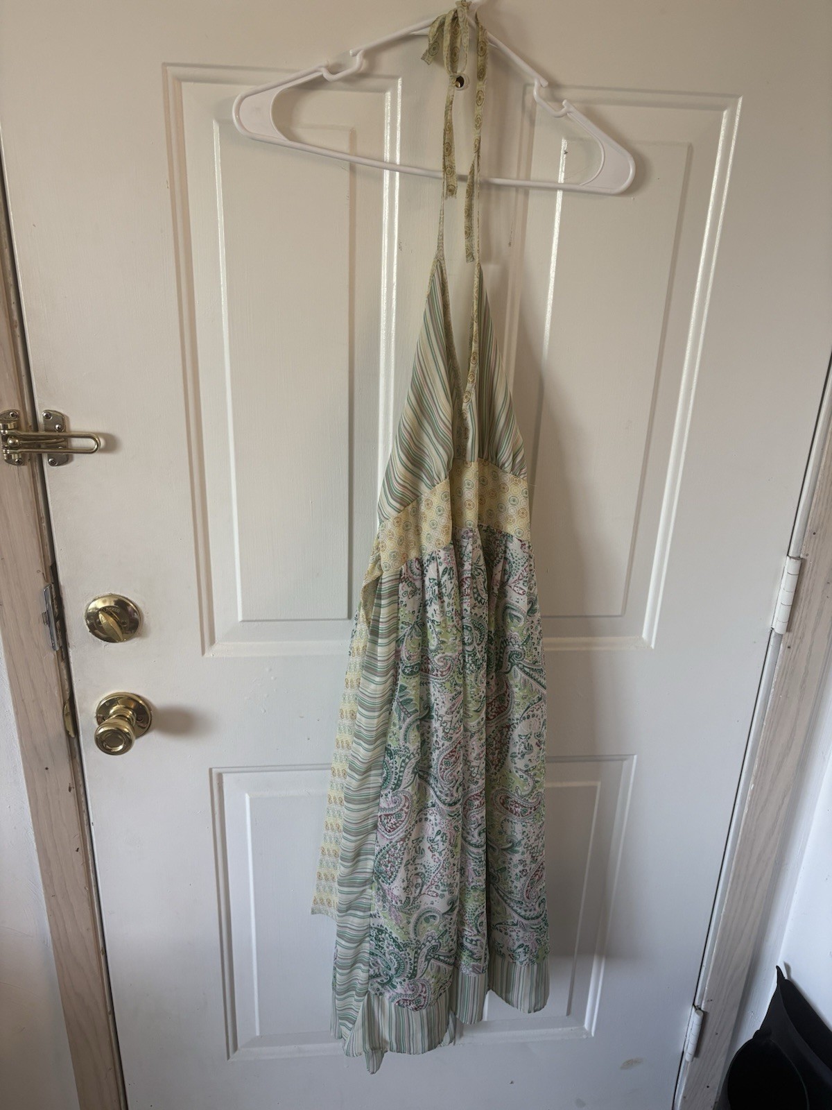 90s VTG B. Moss Paisley Halter Tie Knee Length Pleated Dress Size 6
