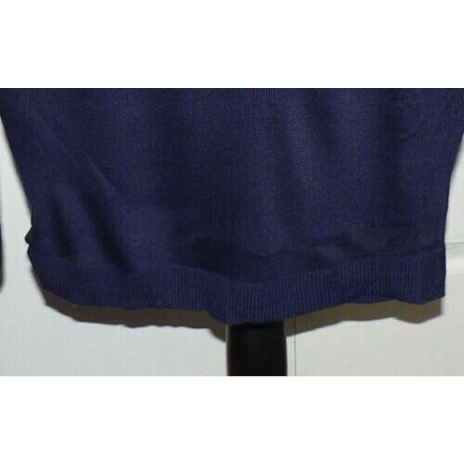 John + Jenn Lightweight Sheer Stripe Sweater Mini Dress Navy/Pink/Wht Medium $99