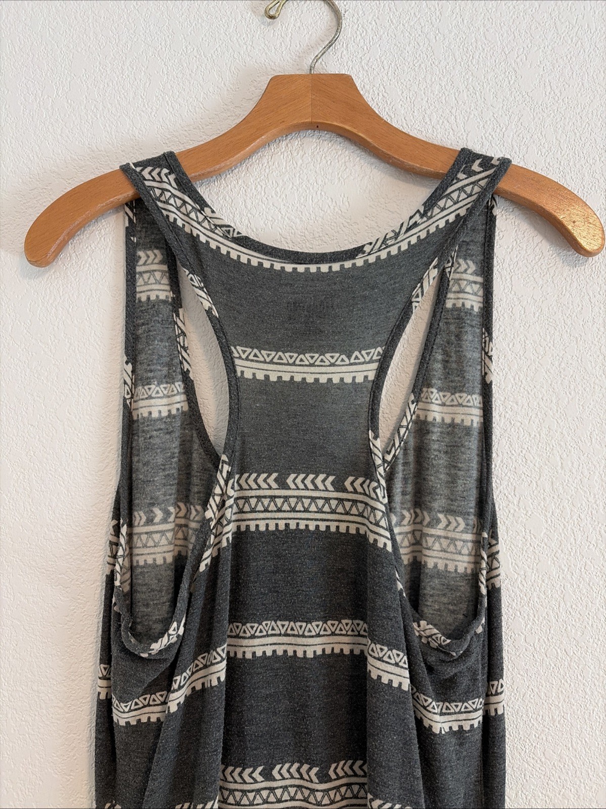 Mossimo Women’s Sleeveless Boho Maxi Dress Gray White Navajo Size Large