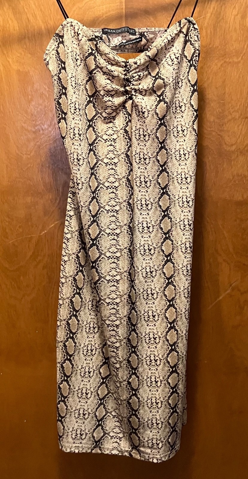 Urban Outfitters Open Back Spaghetti Strap Dress Brown Animal Print Medium