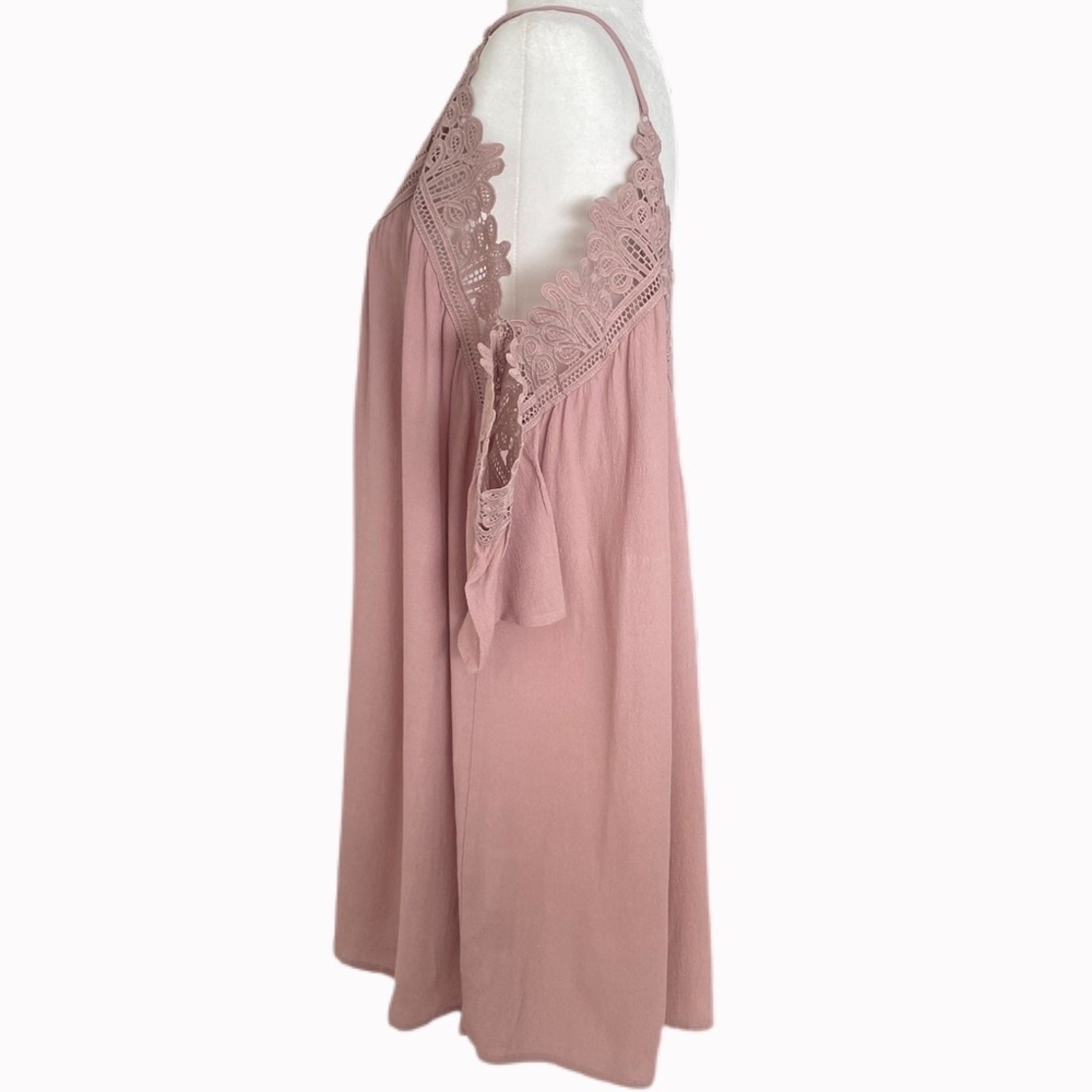 Tobi Dusty Rose Boho Mini Dress Sz M