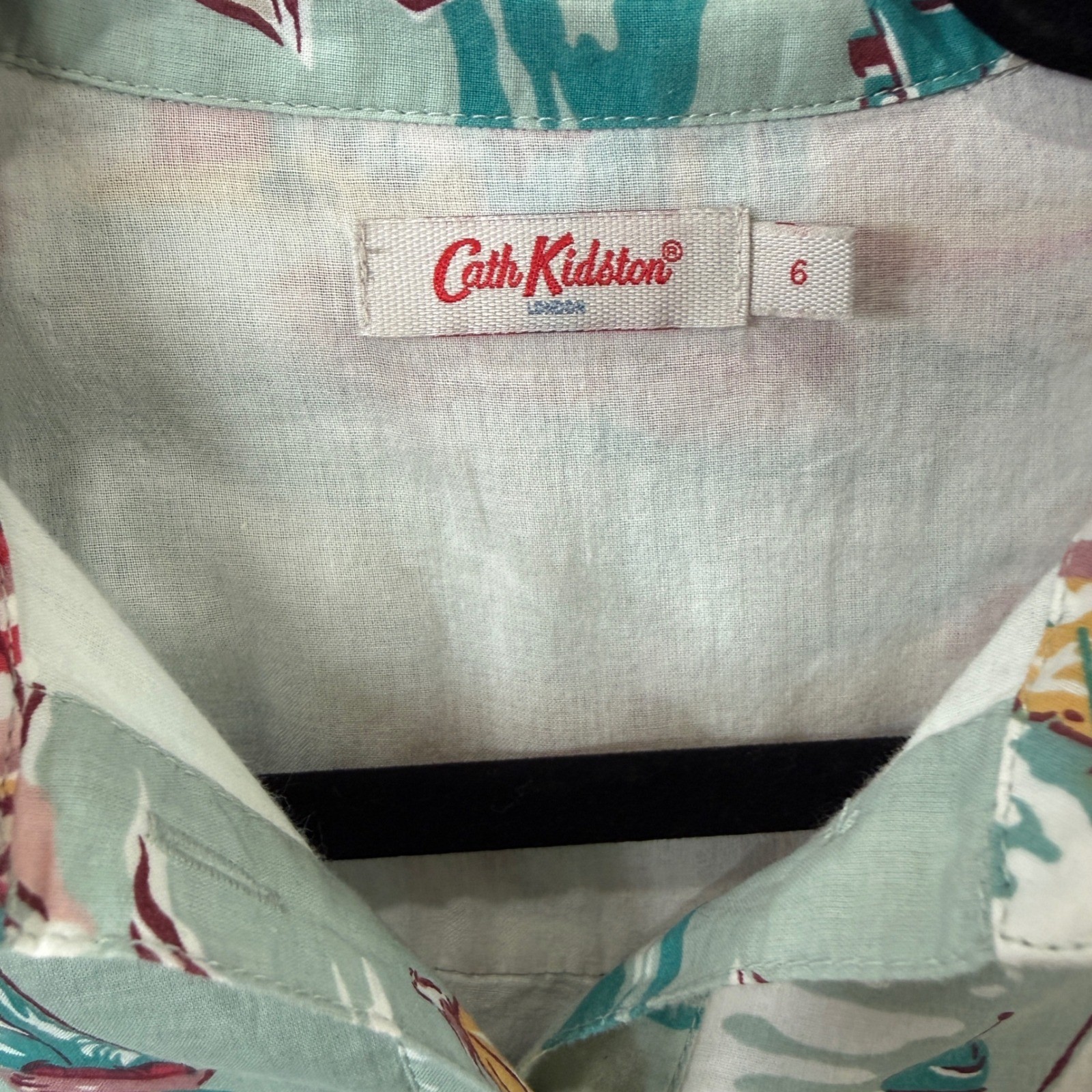 Cath Kidston London Nautical Seaside Sailboat Cotton Shirt Dress Blue Womens 6