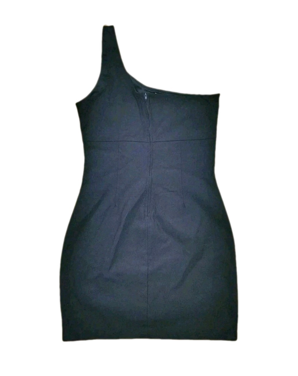 Body Central Hazel One Shoulder Dress Womens Large Mini Black NWT