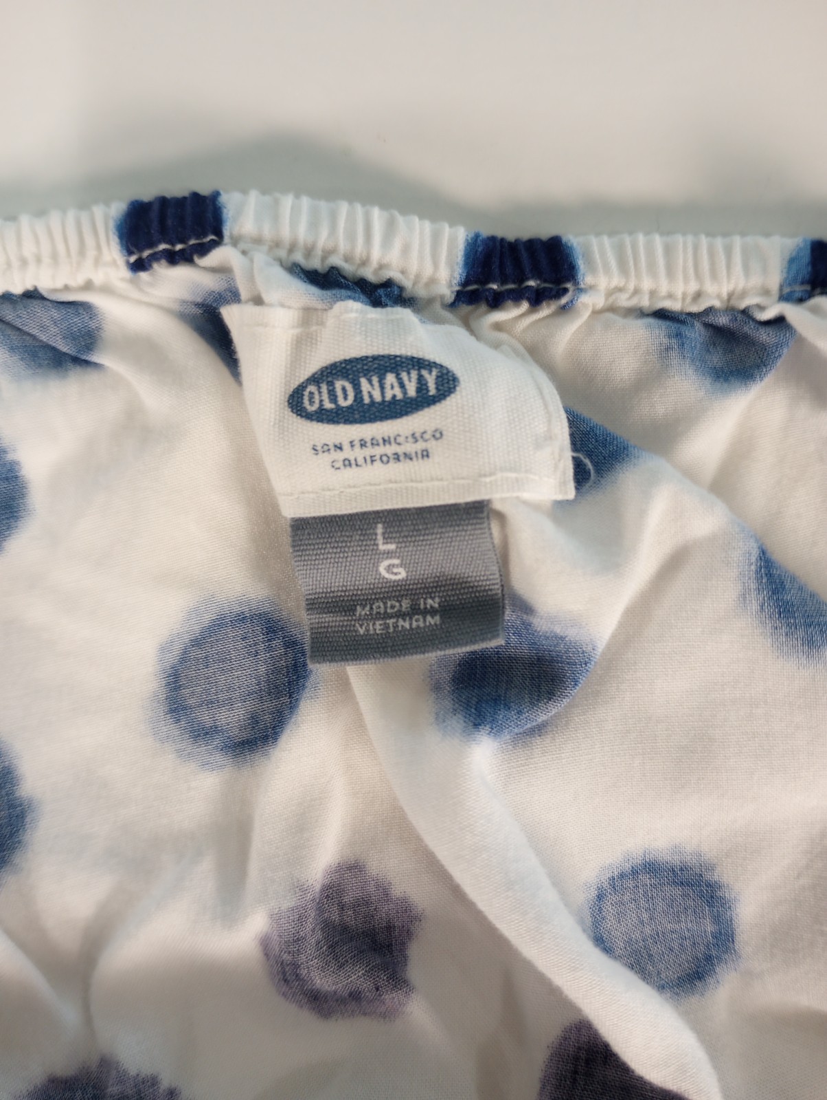 Old Navy White Sleeveless Midi Dress Large Blue & Purple Polka Dots Side Slits