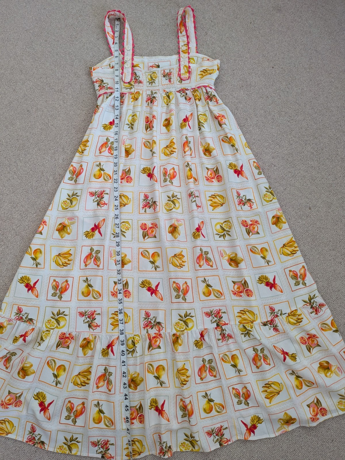 Vintage inspired 1970 look smocked pinafore dress Paper Hearts Australia size 8