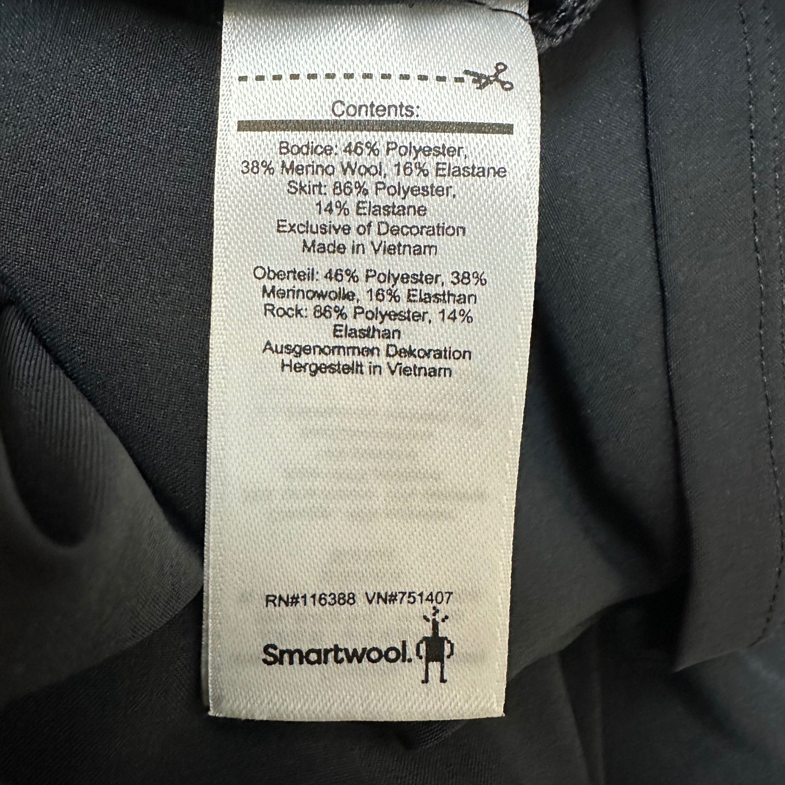 Smartwool Willow Lake Merino Wool Blend Crisscross Back Dress Black Gray XL NEW