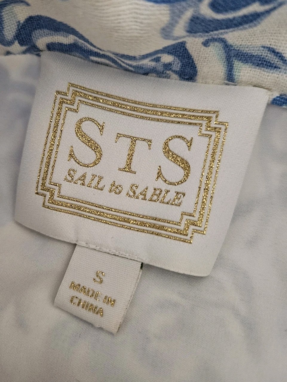 Sail to Sable Blue Floral Shift Dress S Linen Blend Sleeveless