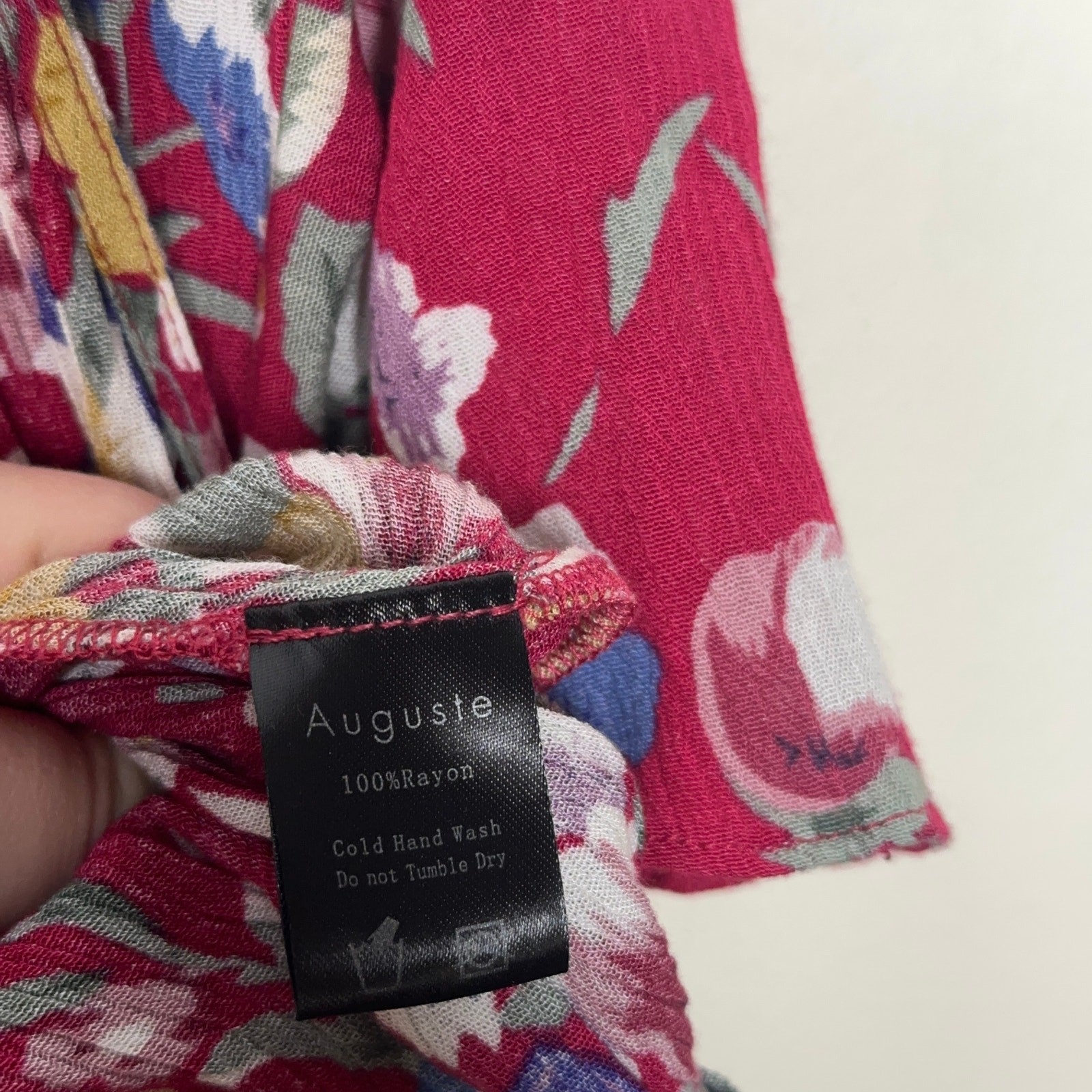 AUGUSTE THE LABEL Beach House Frill Floral Maxi Wrap Dress Red Berry {F40}