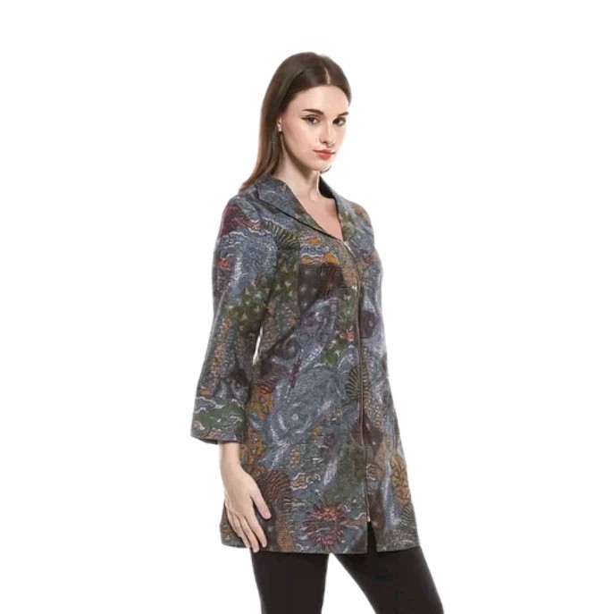 Kedu Batik Women’s Batik Tunic Dobby SAVARA Ice Blue Formal Women’s Tunic