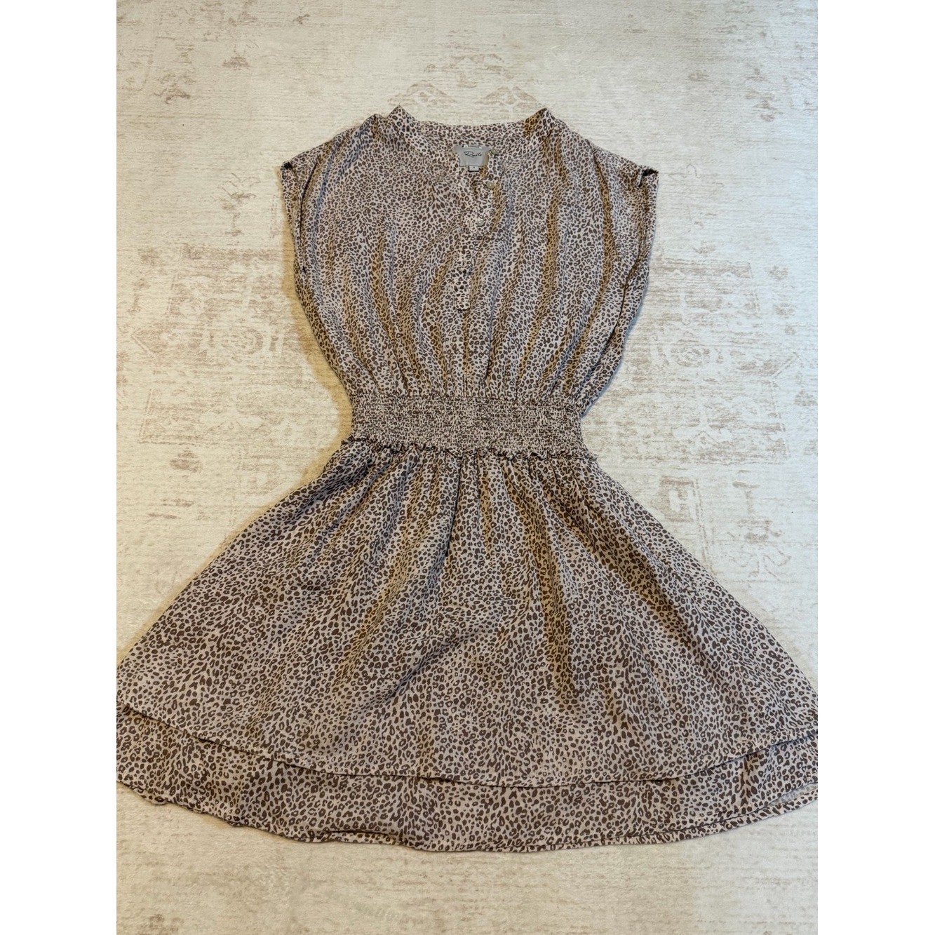 Rails Leopard Print Mini Dress in Taupe and Brown