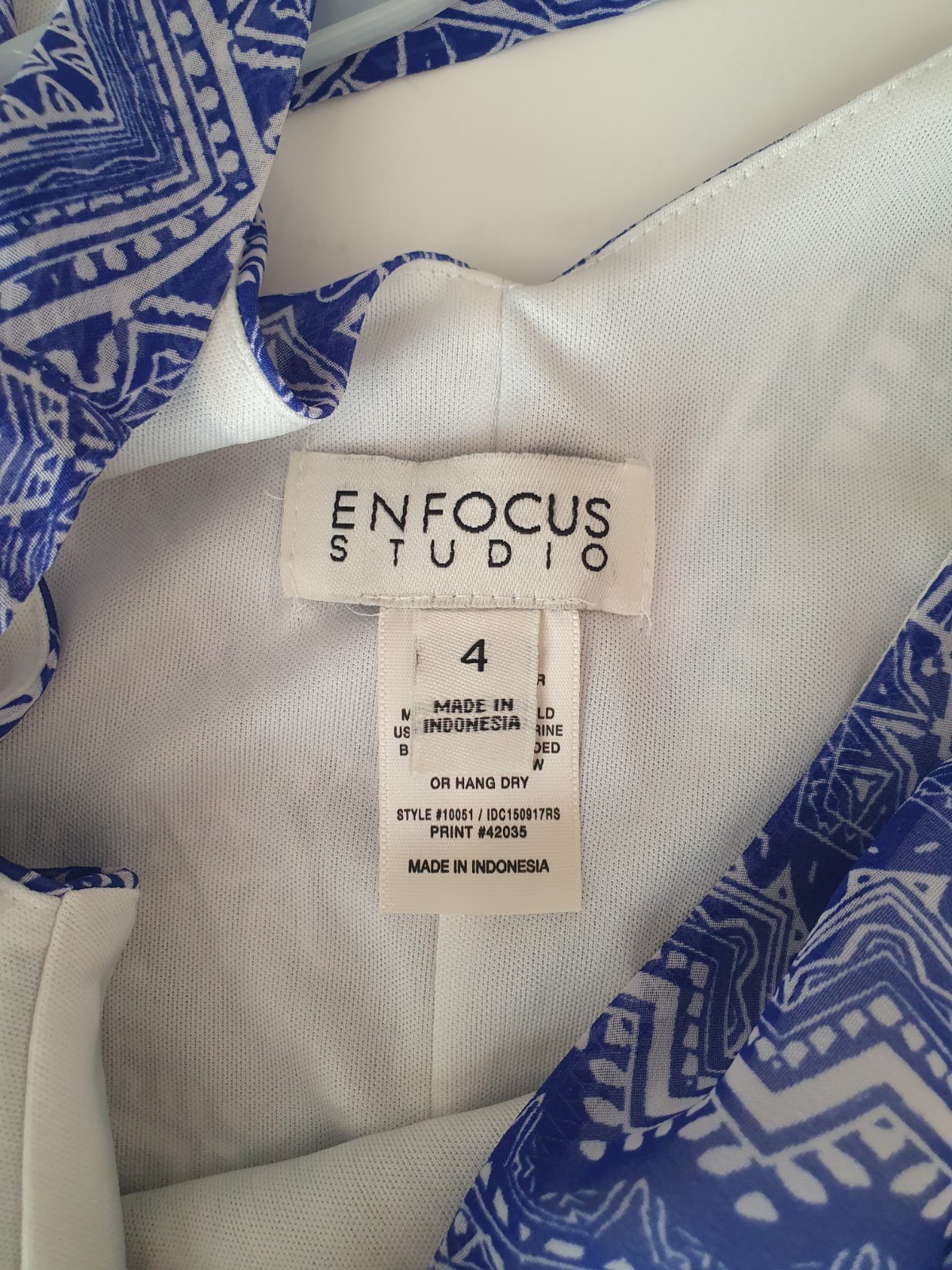 Enfocus Studio Women’s Blue & White Dress Size 4