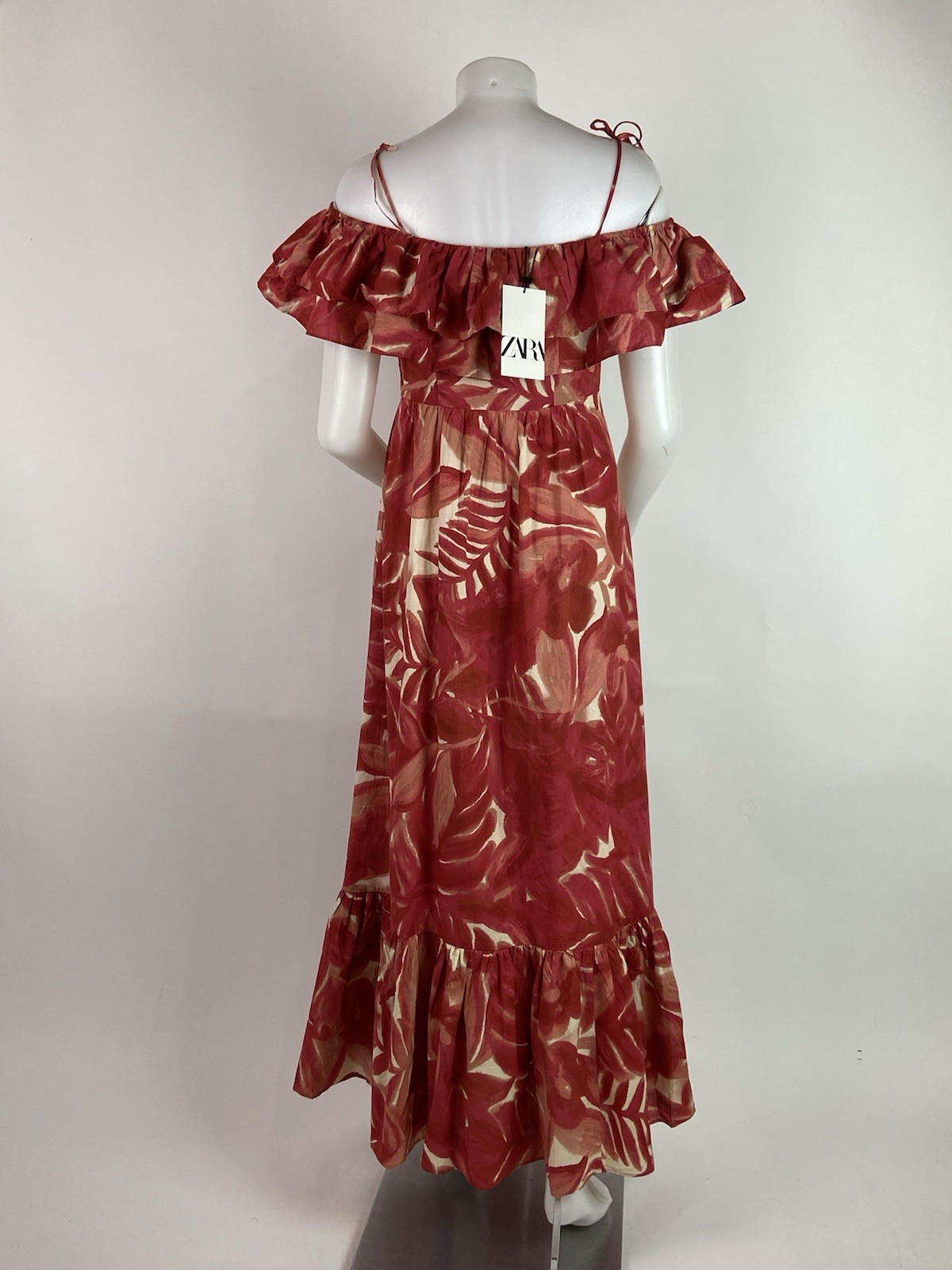 Zara Size Medium 100% Cotton Printed Maxi Sundress Dress