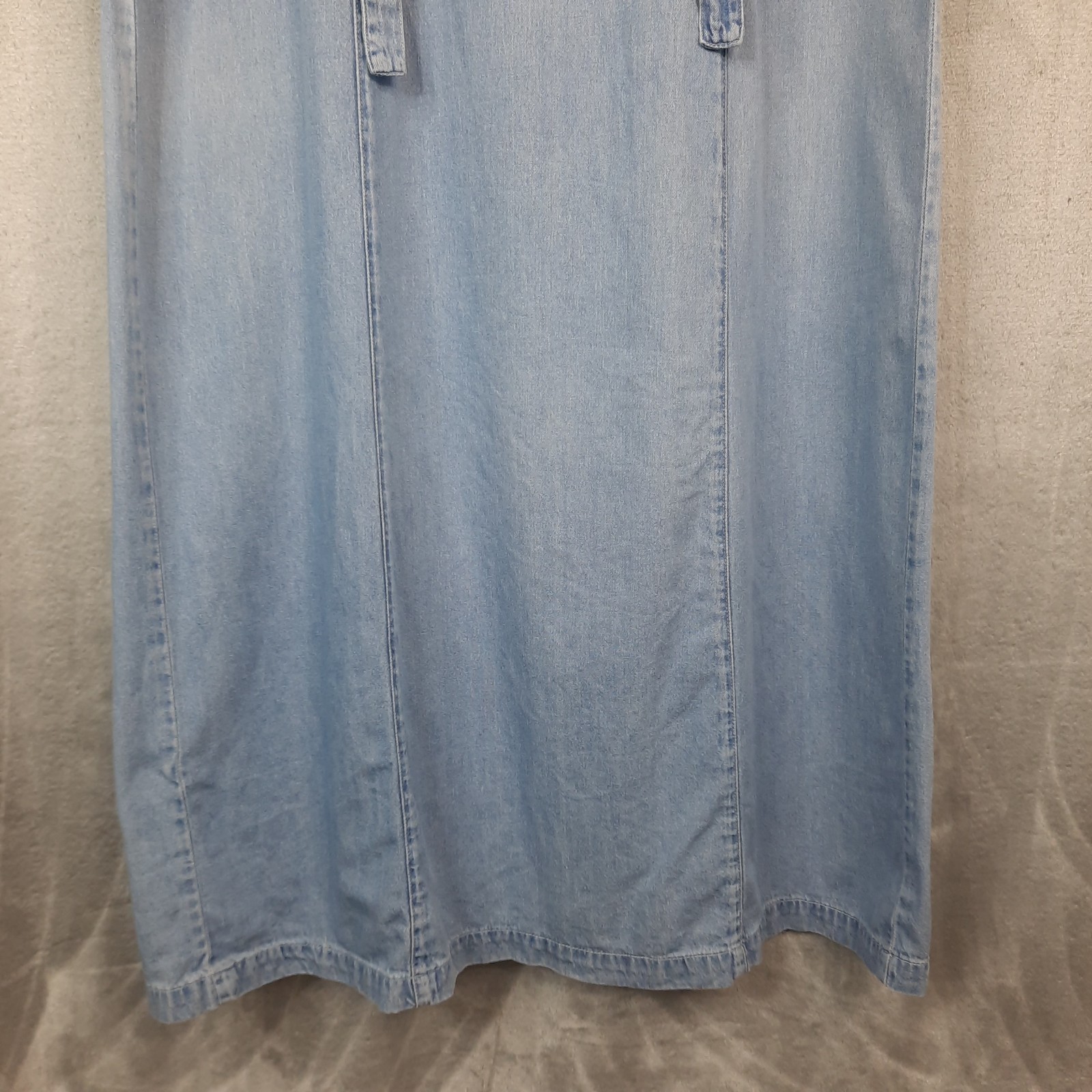 VTG 90s Button Front Denim Gingham Dress Womens 12 Cottagecore Prairie Western