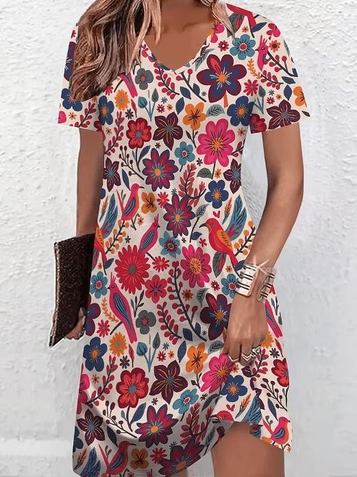 Plus 4XL (Size 20) Elegant Floral Bird Dress – Work to Cocktails & Beyond ✨New