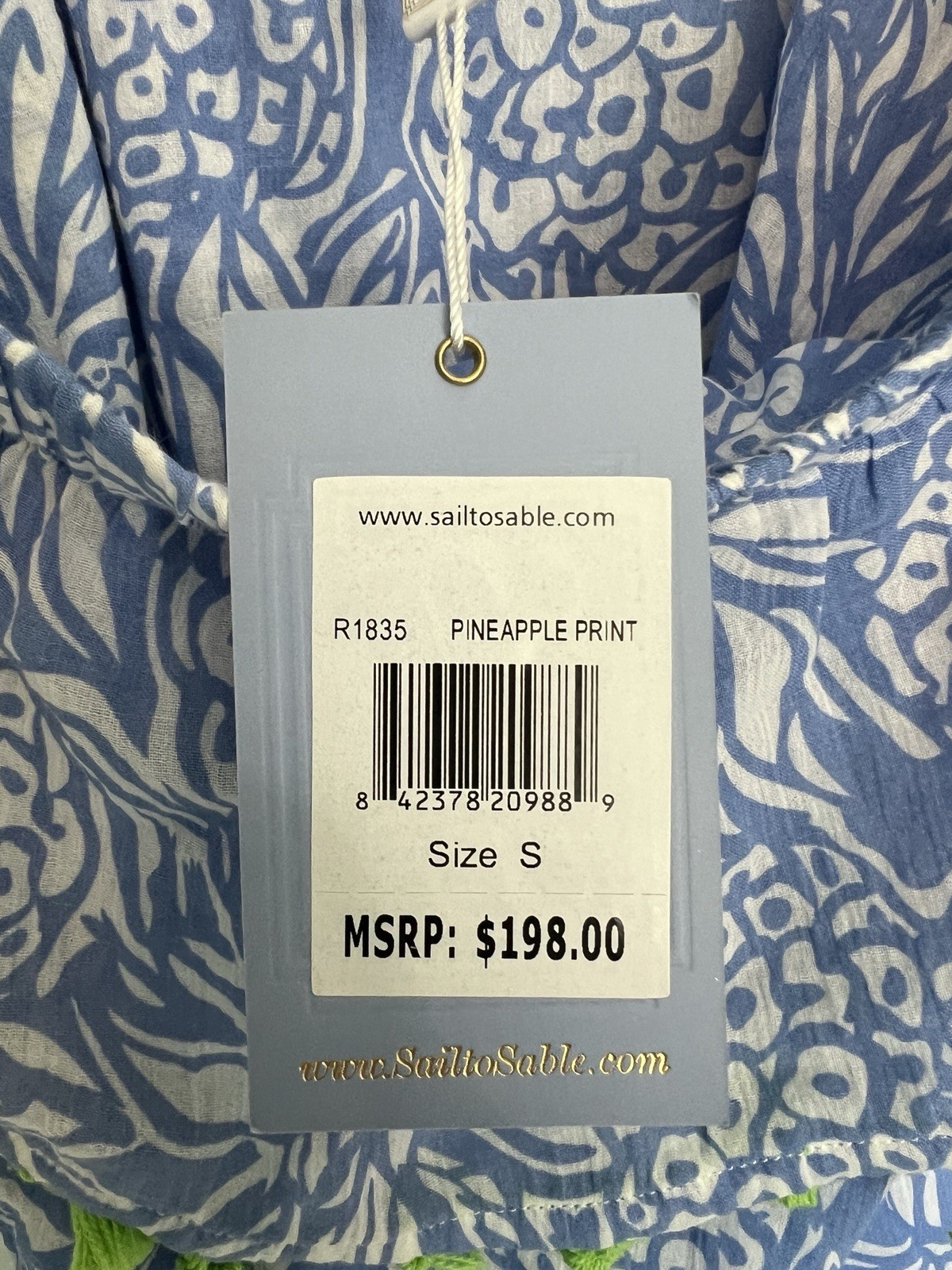 Sail to Sable Women’s Hydrangea Pineapple Off The Shoulder Dress NWT
