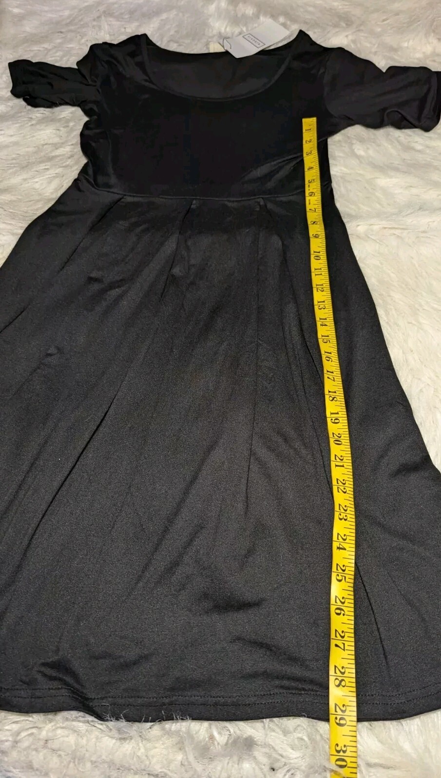 NINEXIS Solid Black HIGH WAIST Dress Short Sleeves STRETCH Women’s Size Medium