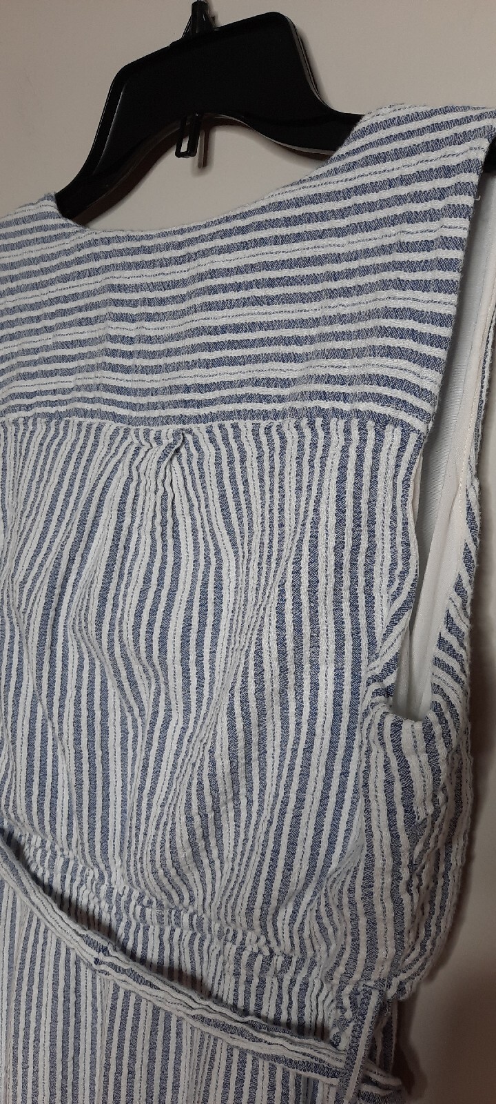 Lost + Wander Womens Full Button Front Midi Dress Size M Pinstripe Pockets