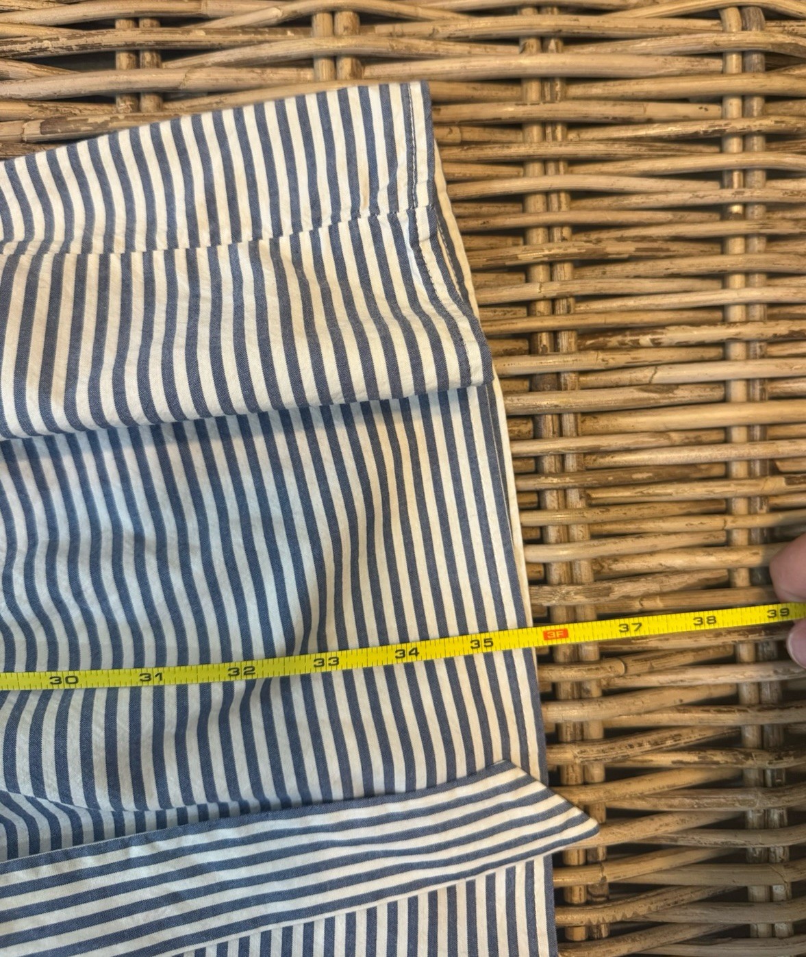 LOFT Small Blue White Stripe Button Long Sleeve Shirt DRESS w/ Belt Cotton Modal