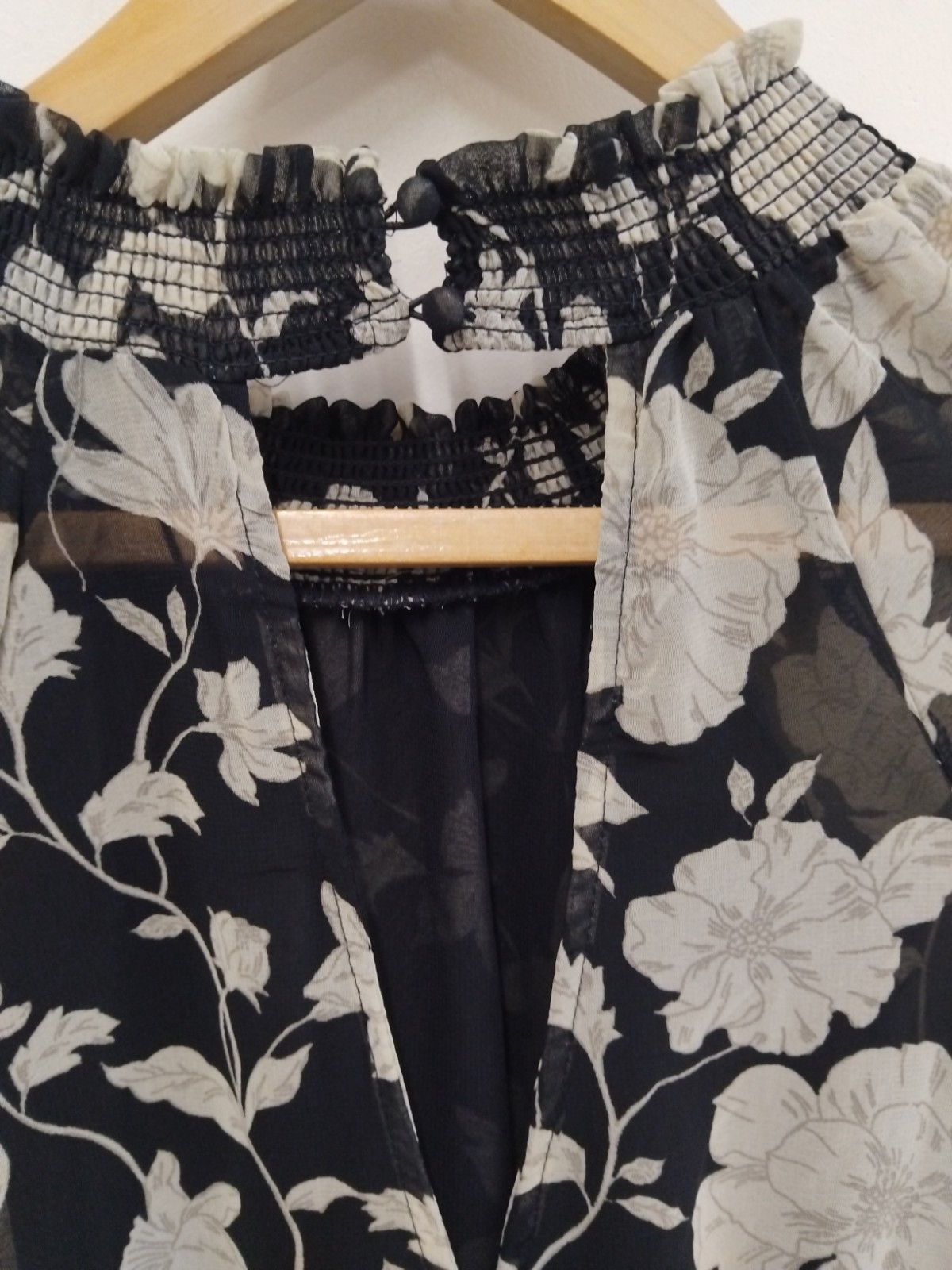 BNWT Mango MNG Committed Black Cream Floral Print Lined Dress Size 12 RRP £39.99