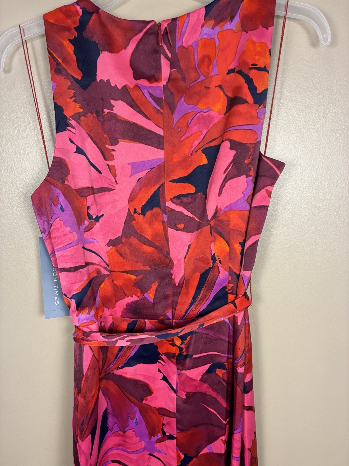 London Times Leaf Print Abstract Hem Fit n Flare Dress 10